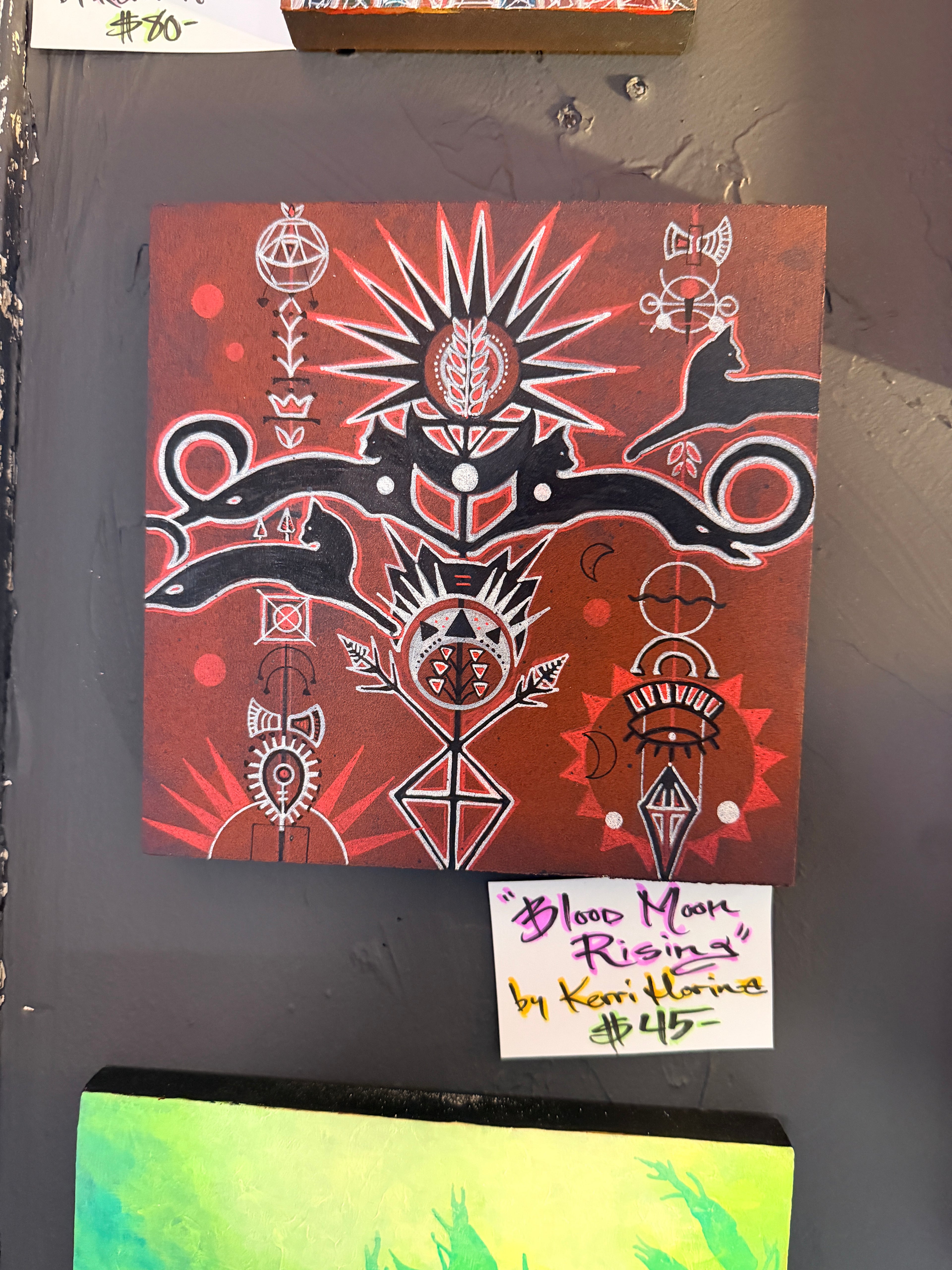 Kerri Horine: "Blood Moon Rising" Mixed Media Painting