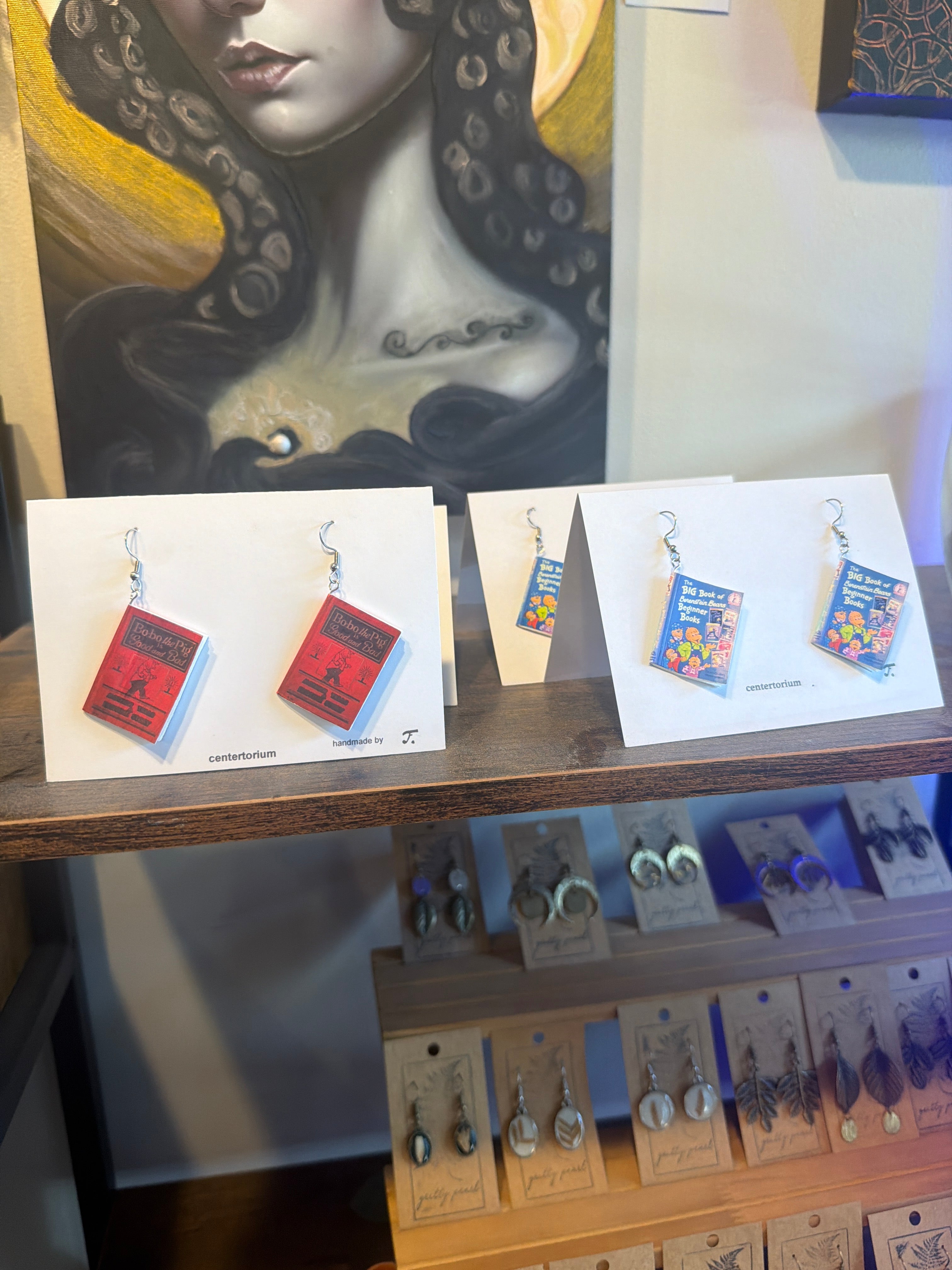 Tiny Book Earrings by Fred Miller