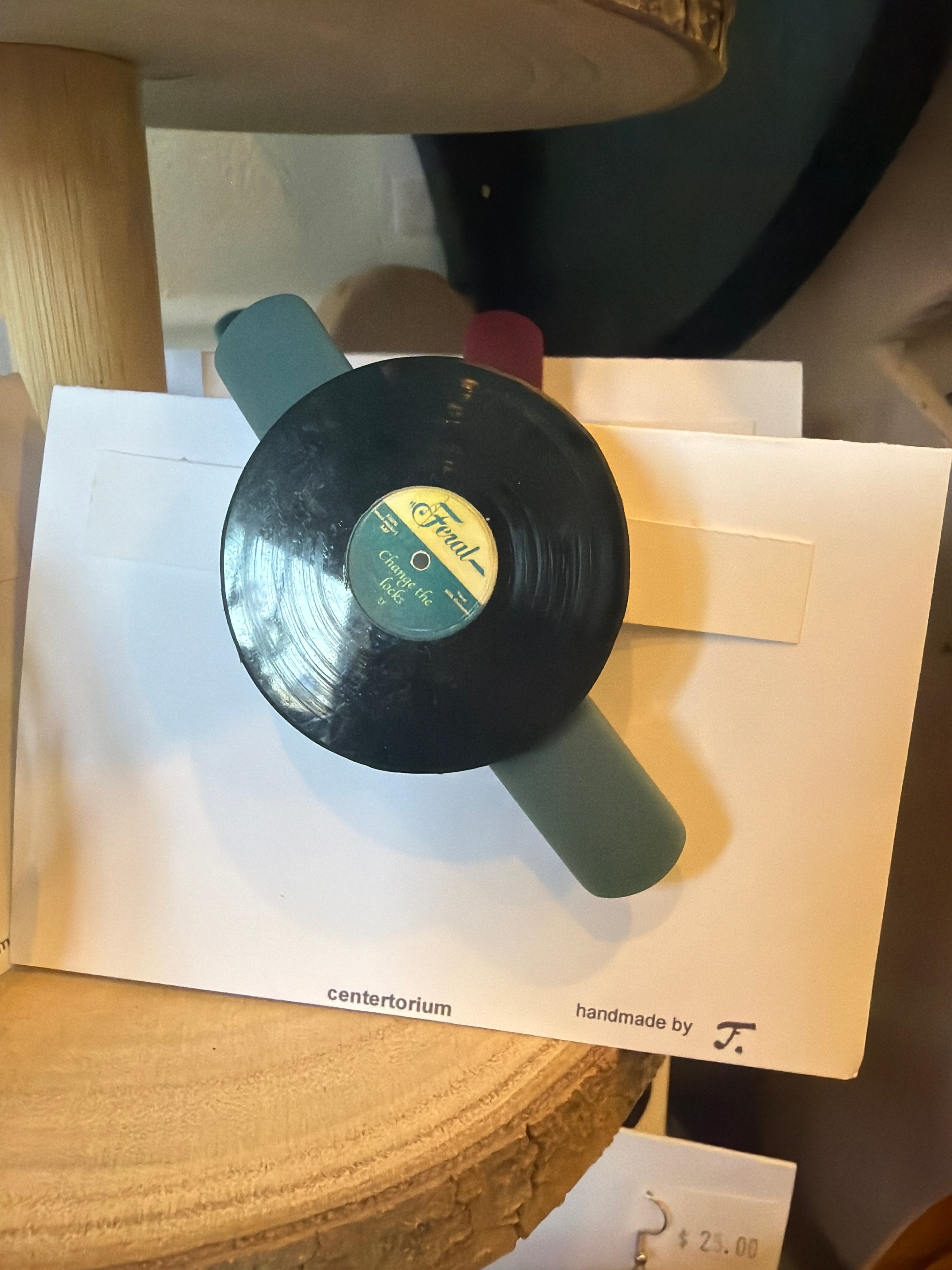 2" Vinyl Record Single Barrette by Fred Miller