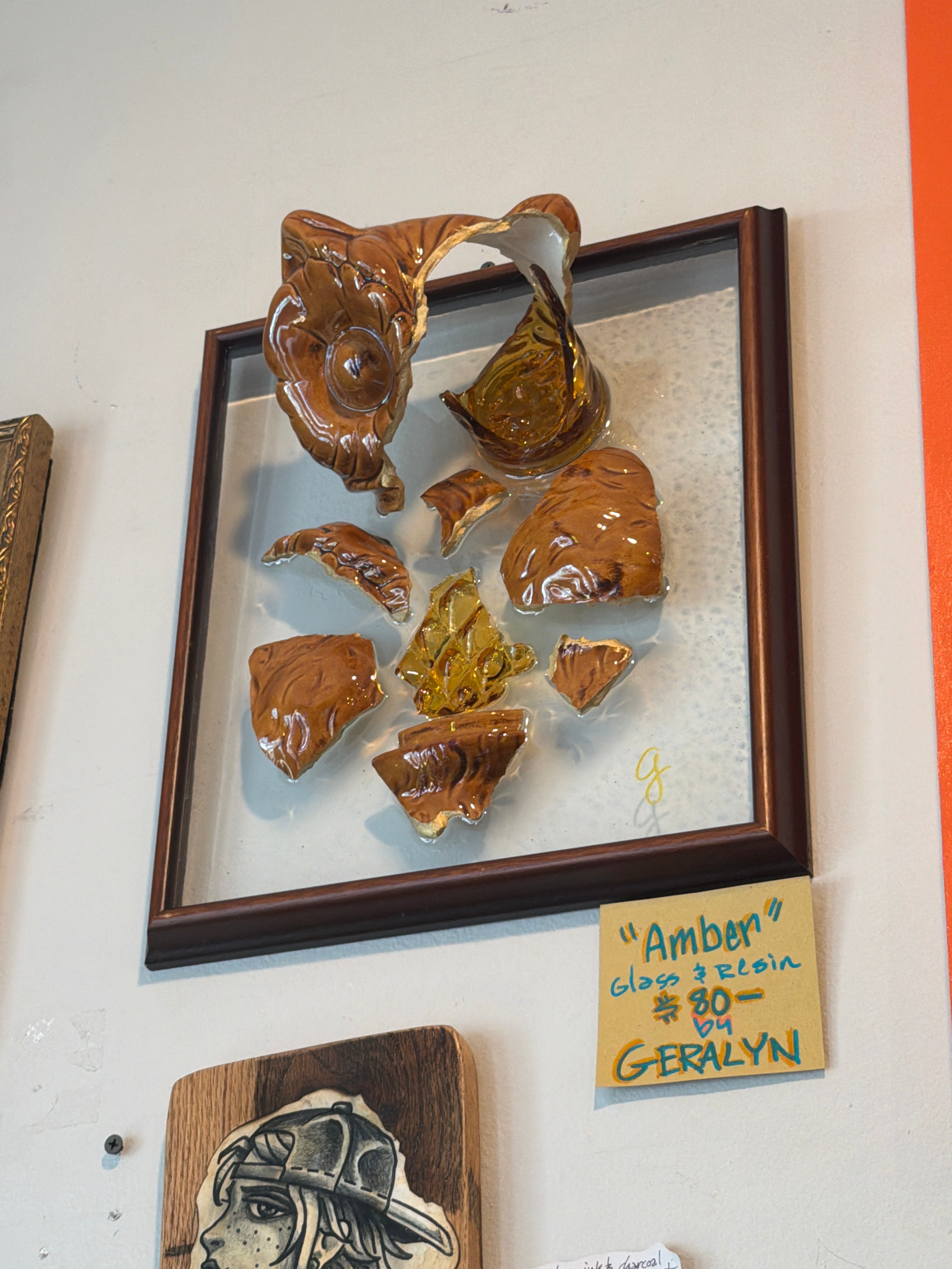Geralyn: Amber "Owl" Mixed Media Artwork