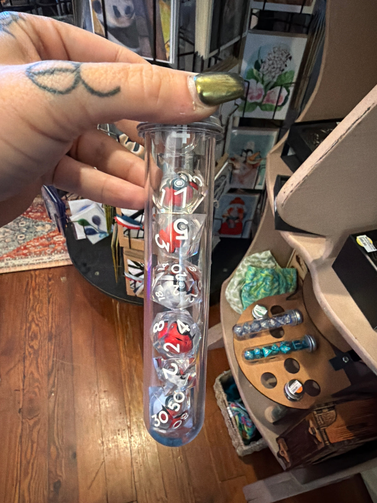 Pokemon Ball Dice Set (floating Pokeball) in Clear Tube by Minx Manx Monks