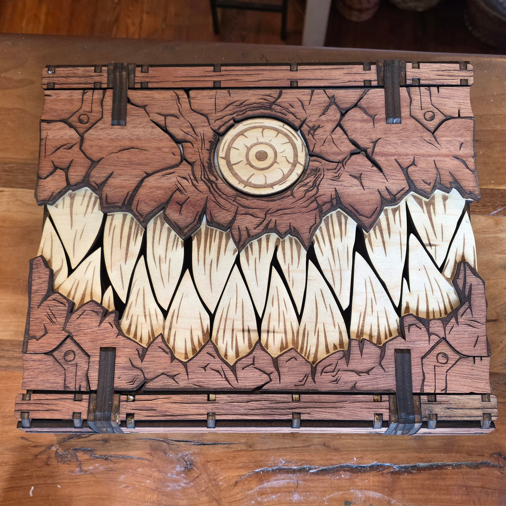 Mimic Book Wooden Box 12" x 10.5" x 2.75" - Minx Manx Monks