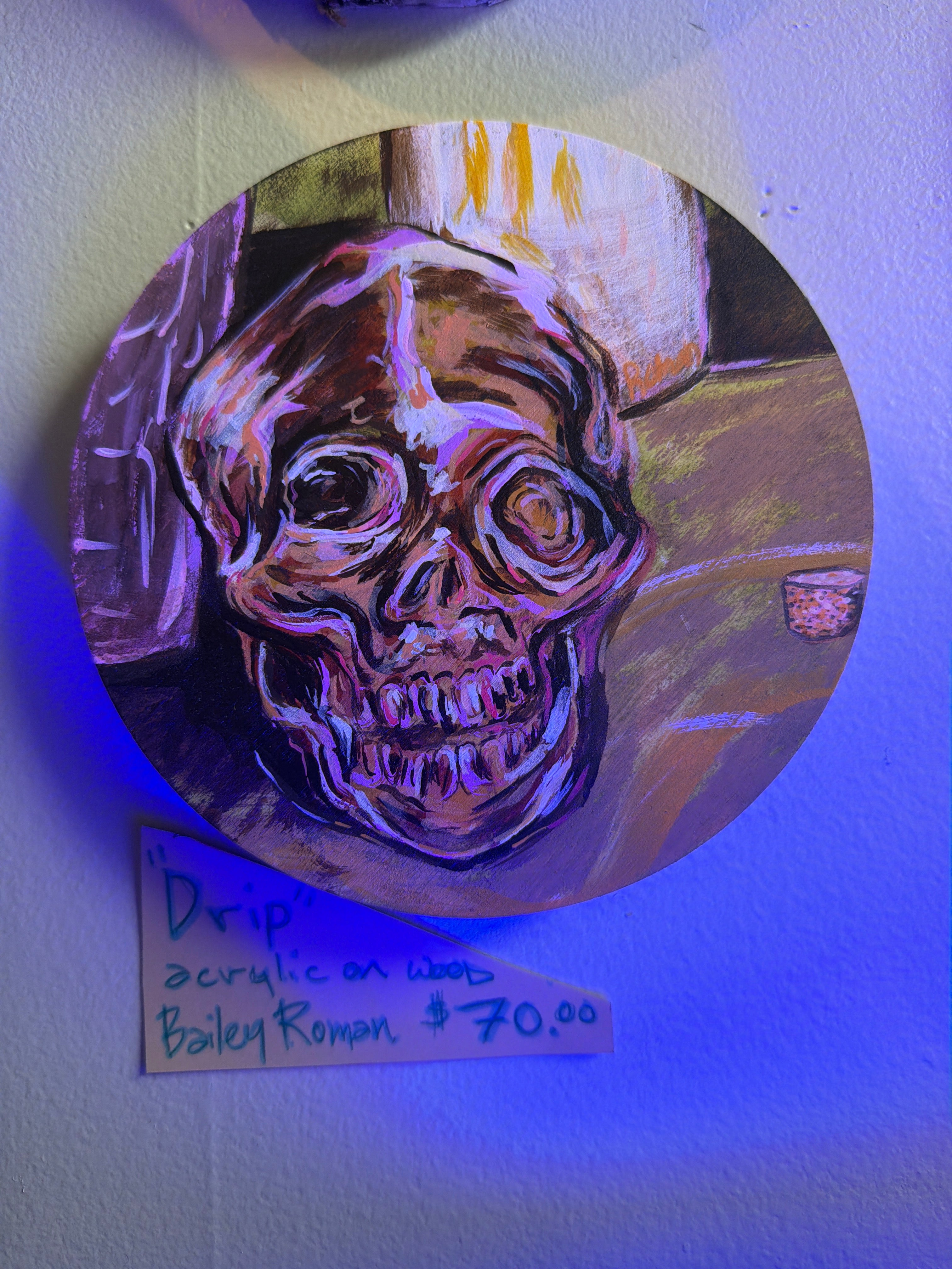 Bailey Roman, “Drip” Circle Painting