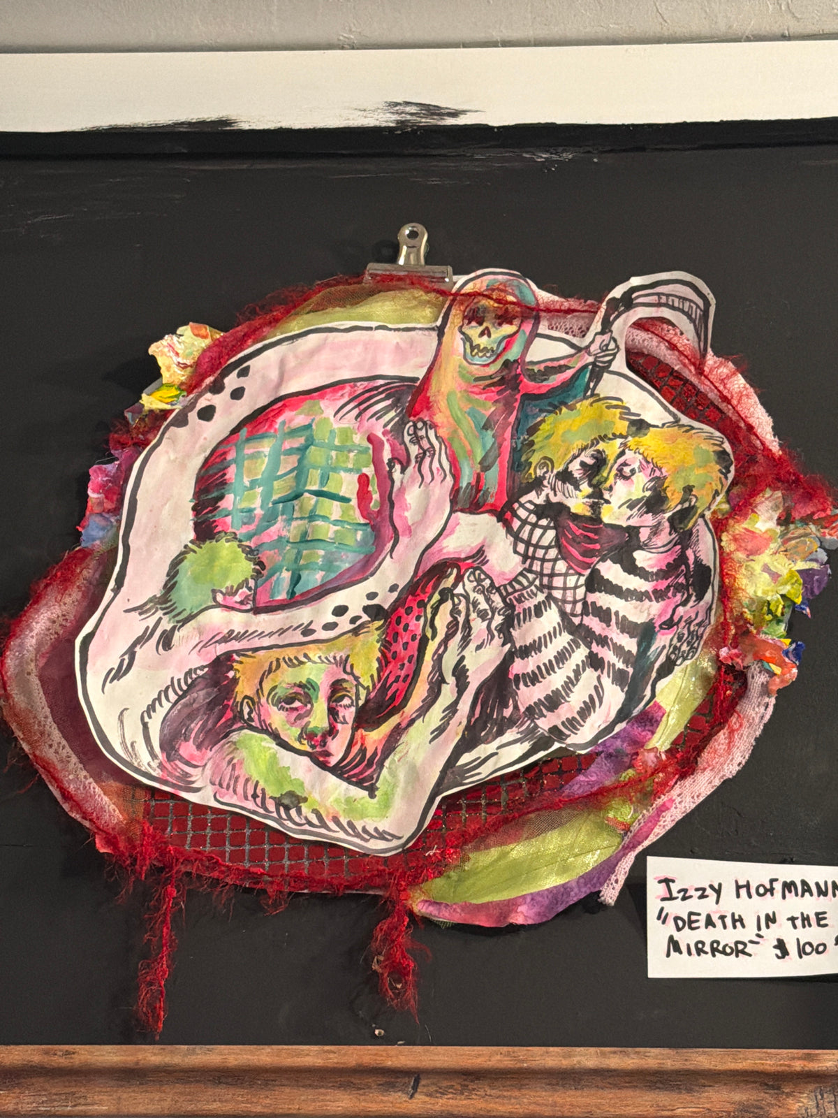 "Death in the Mirror" - Mixed Media, by Izzy Hofmann
