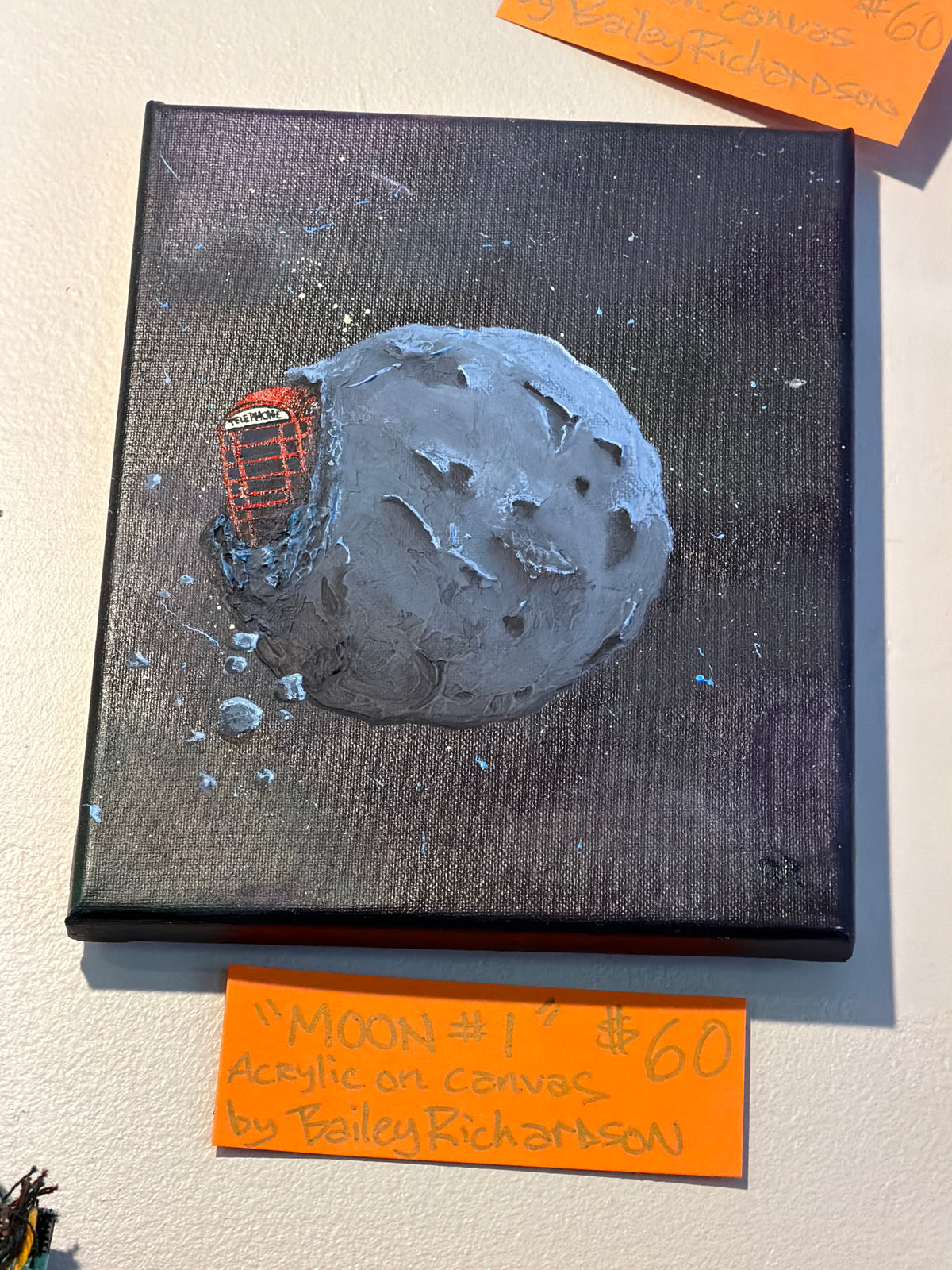 Moon #1 (Tardis, acrylic on canvas) by Bailey Richardson