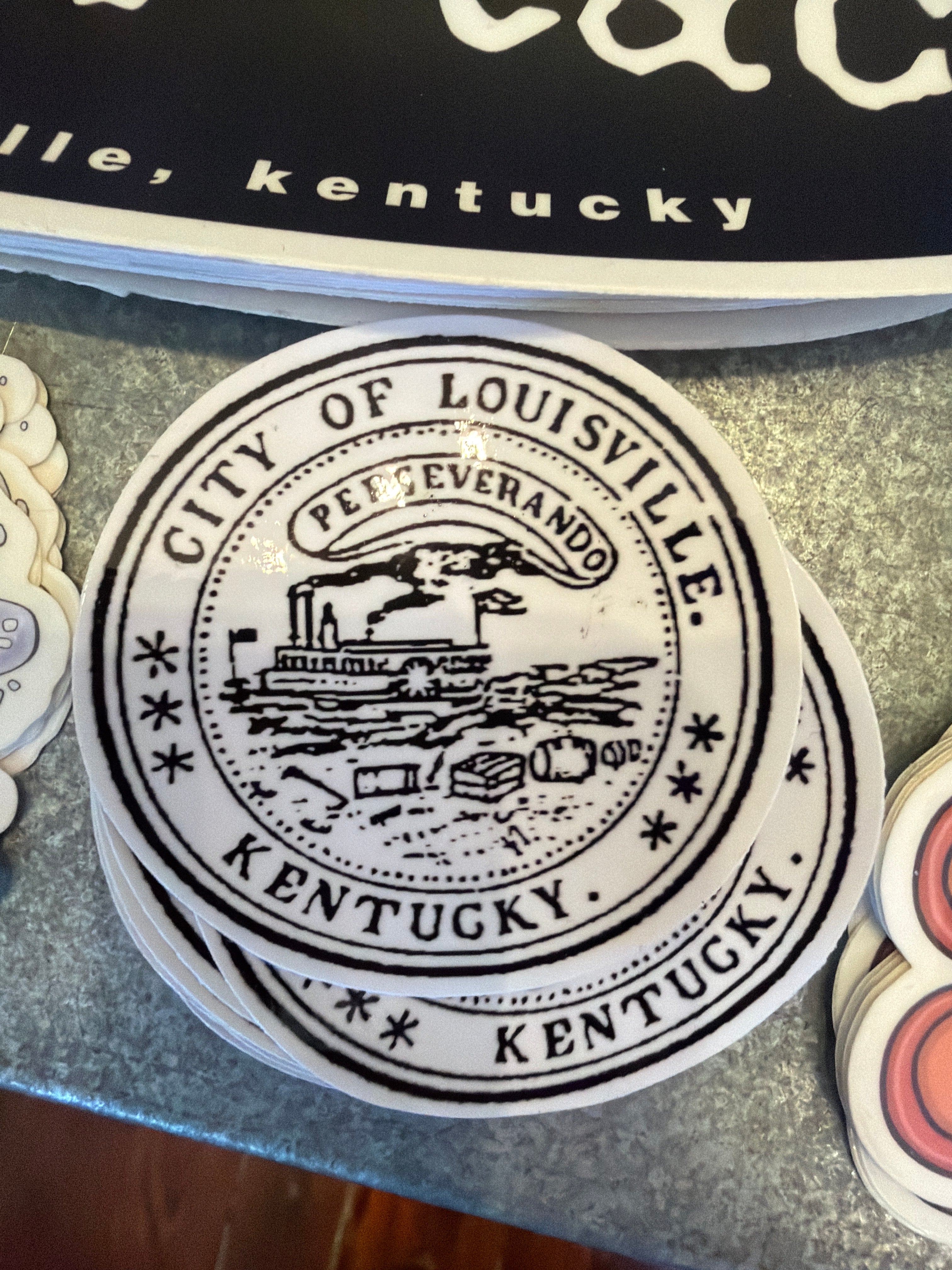 Louisville's First City Seal Sticker, 3" vinyl
