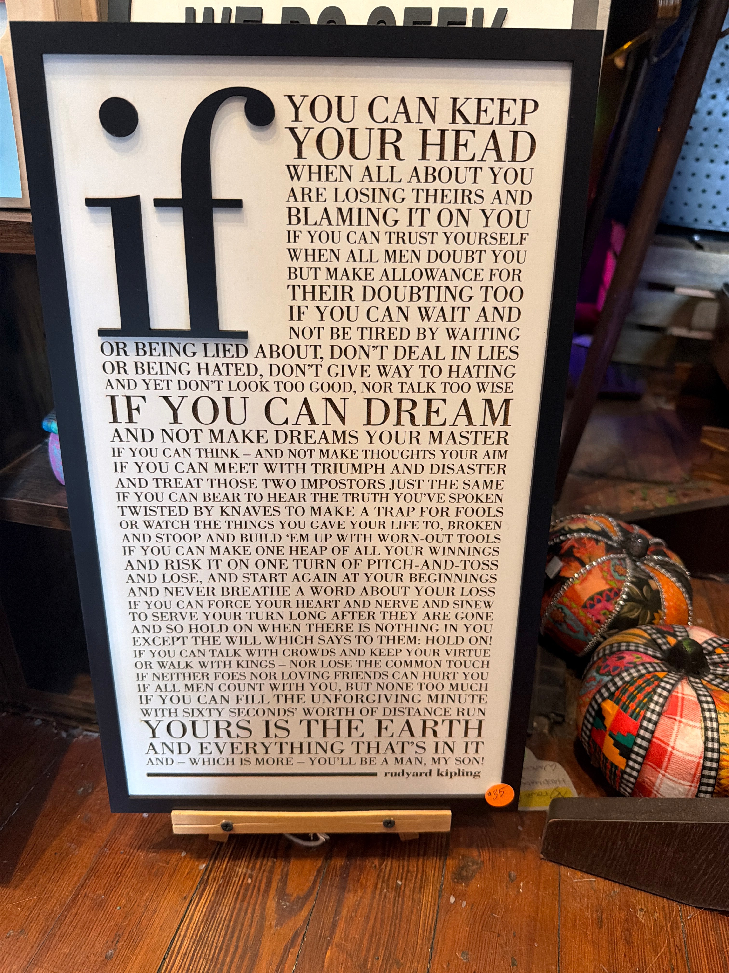 "If" Rudyard Kipling Poem Laser Cut Board by Minx Manx Monks
