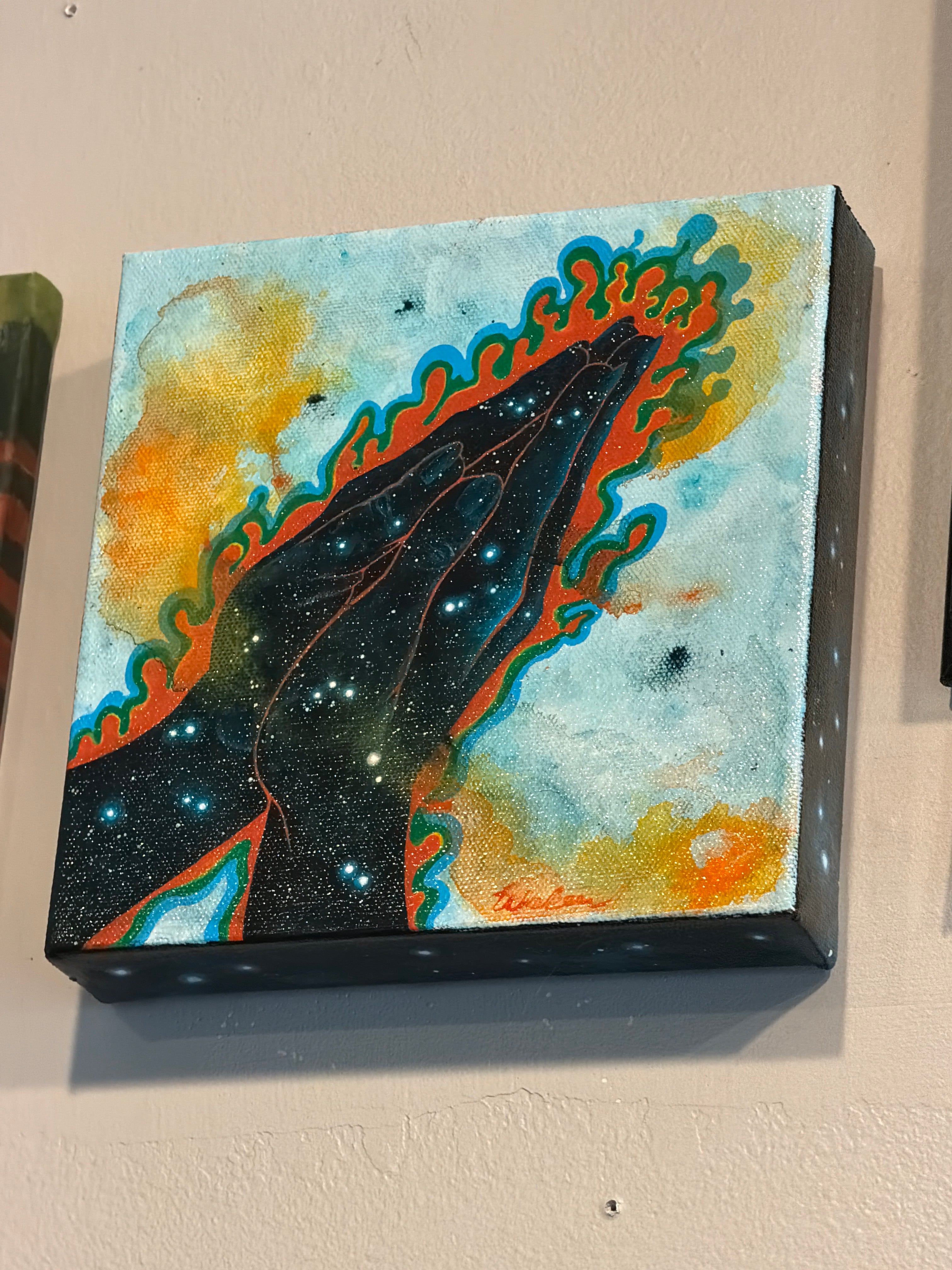 W. R Waken: Prayer Acrylic Painting on Canvas