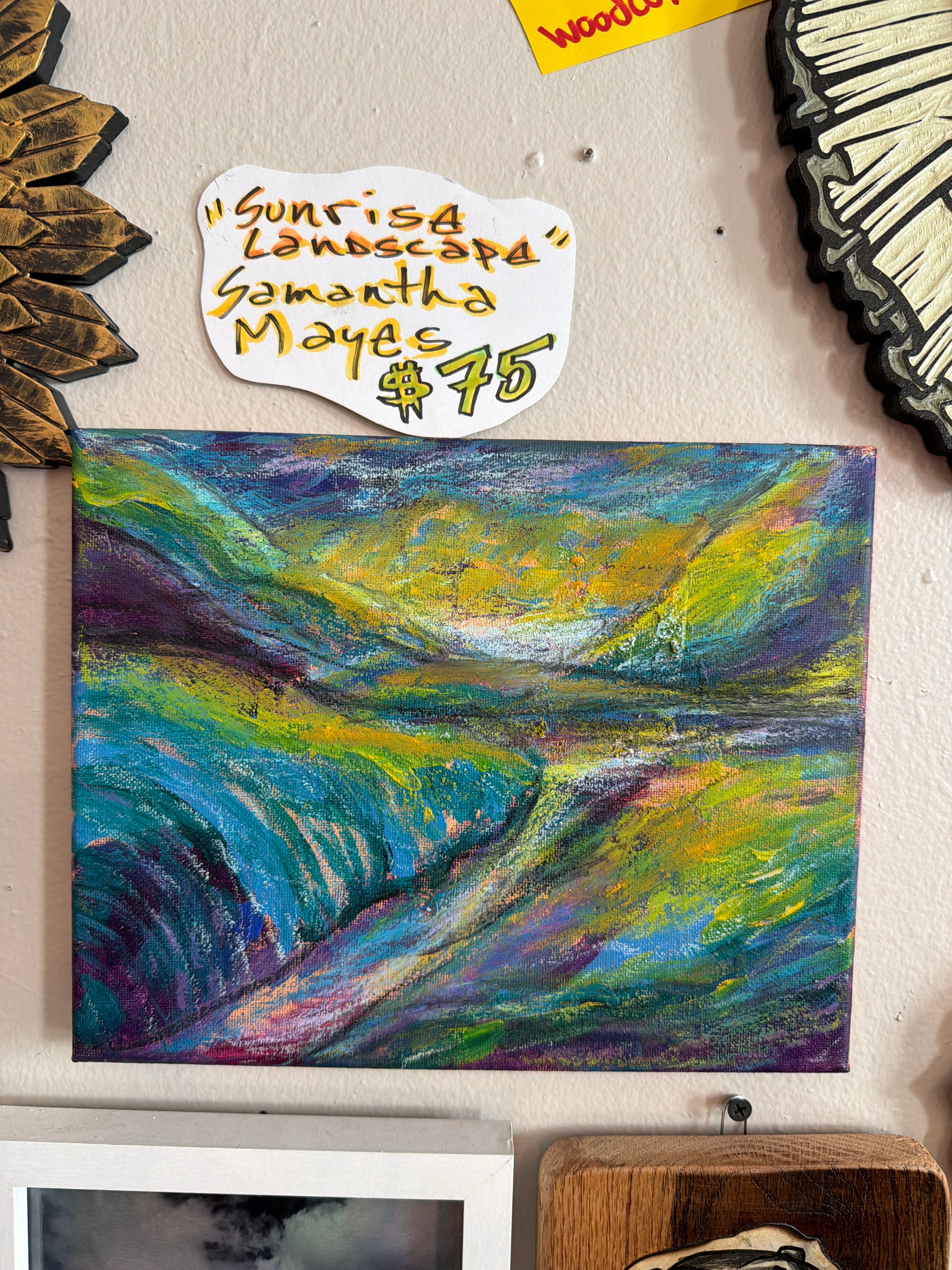 Samantha Mayes: "Sunrise" Landscape Acrylic Painting