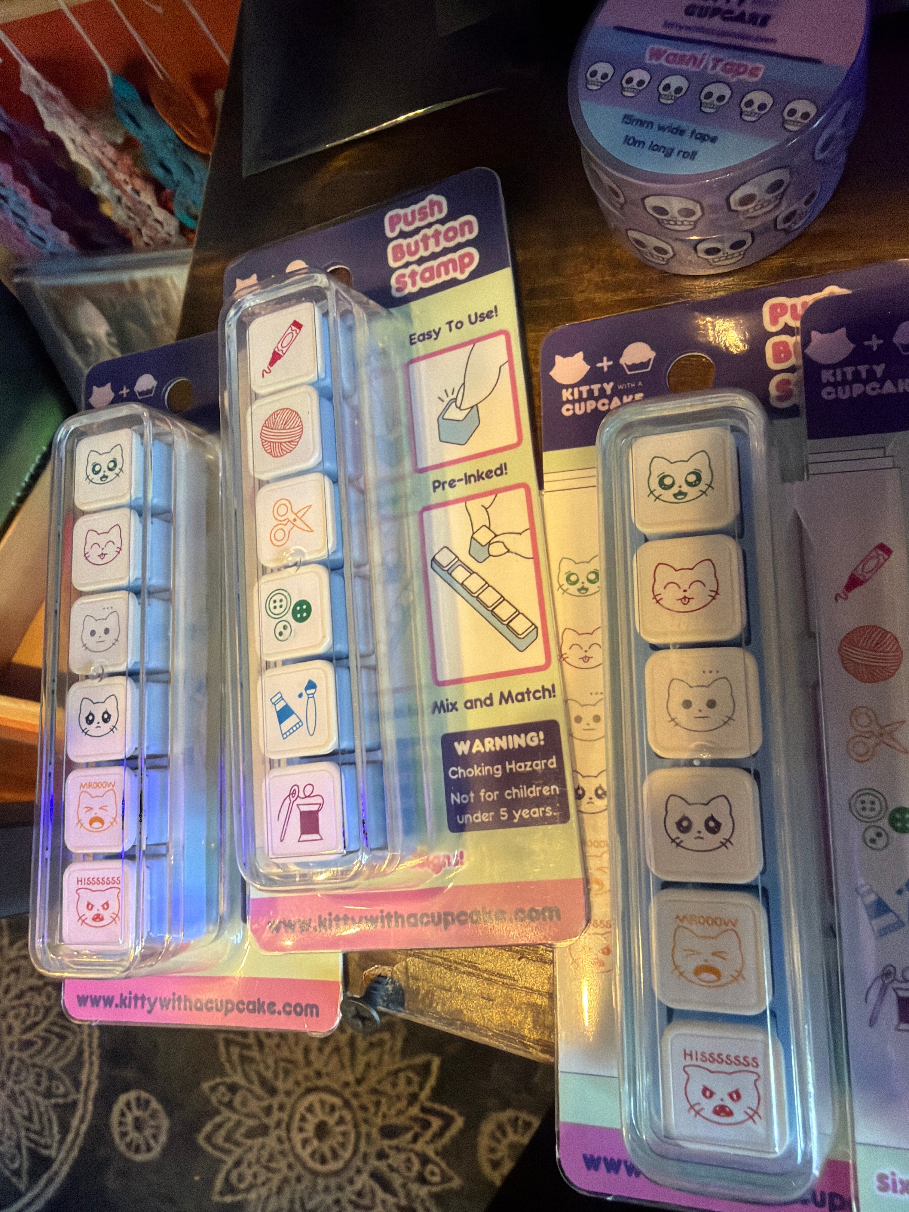 Kitty with a Cupcake: Push Button Stamps