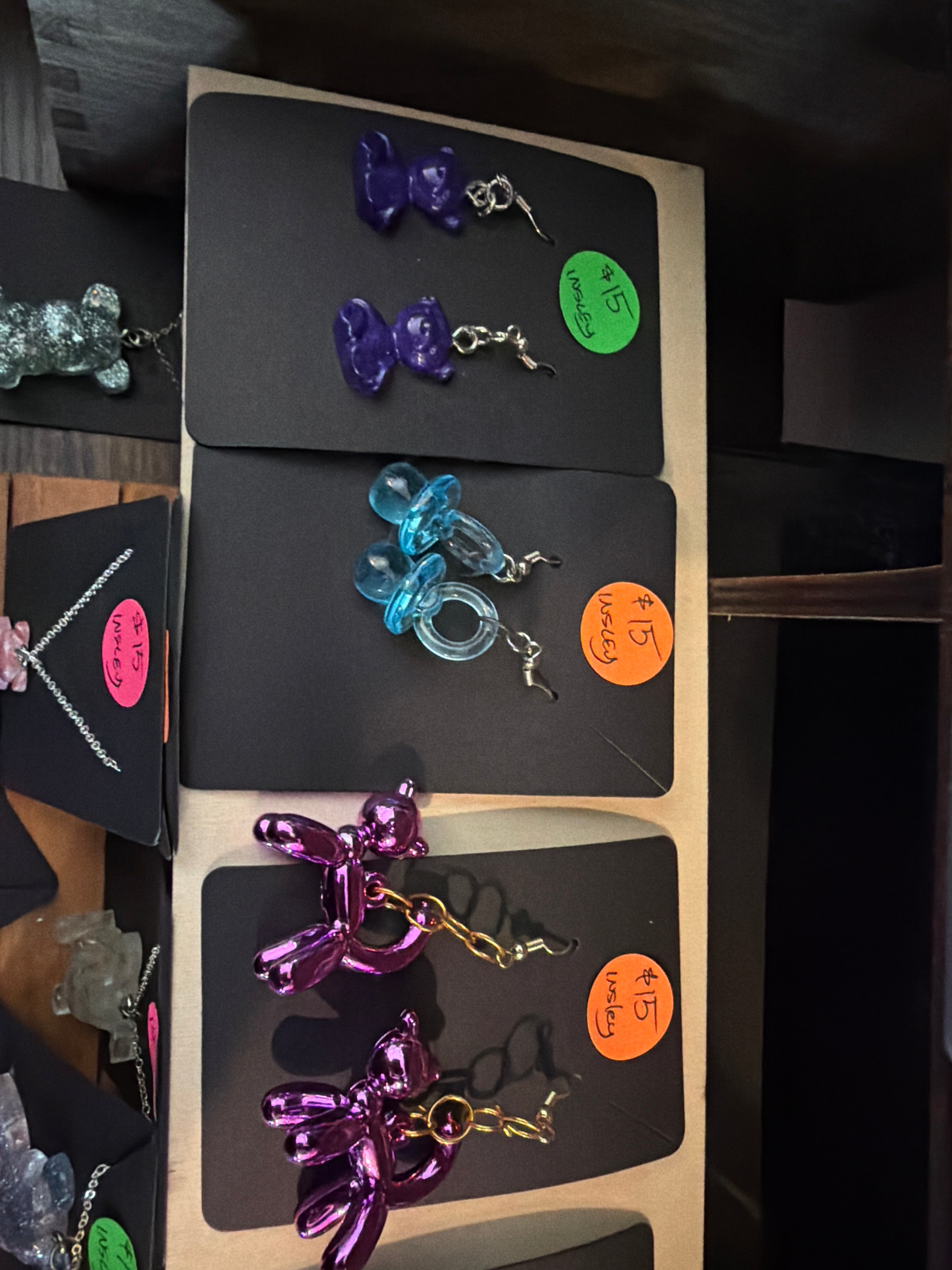 Handmade Dangle Earrings by Brianna Insley (Various Playful Designs)