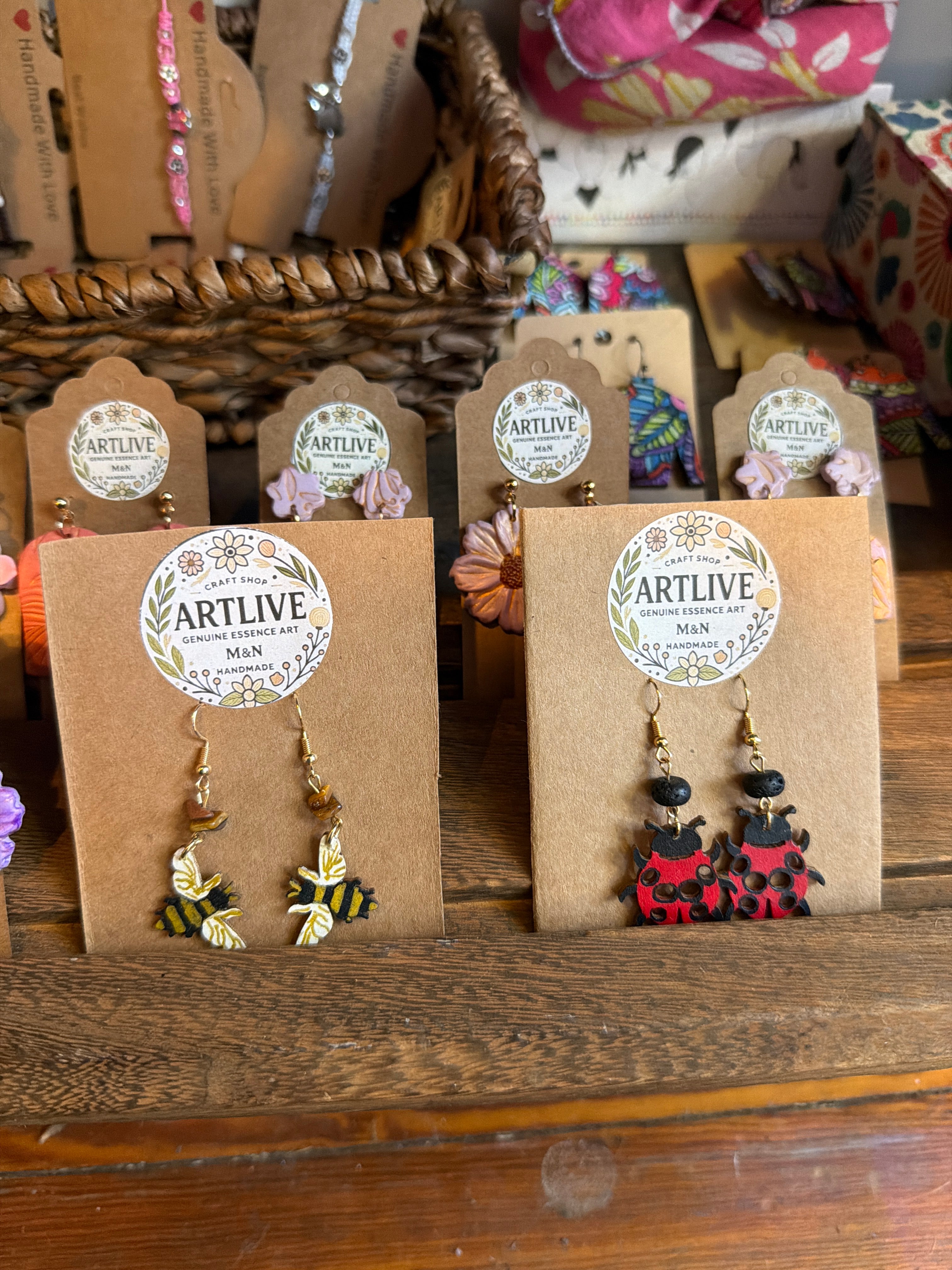 Wooden Clay Earrings by Artlive M&N