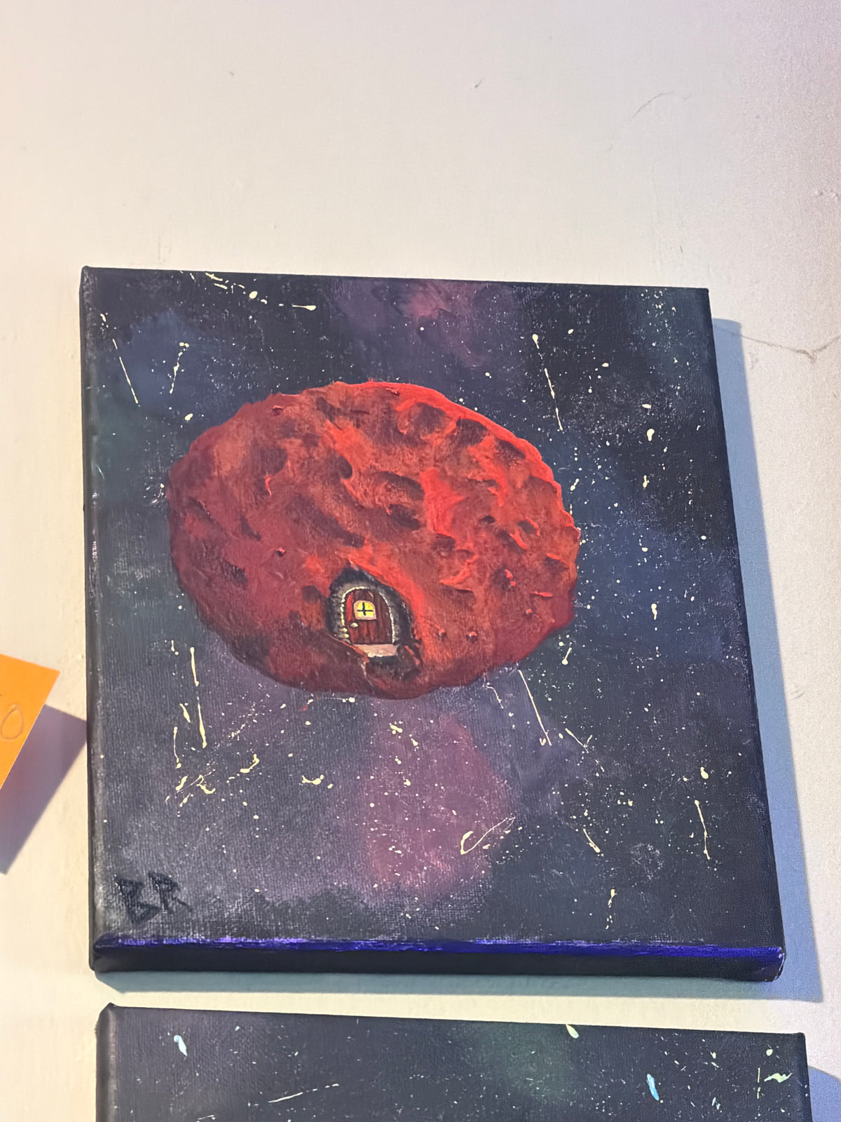 Moon #2 (red door, acrylic on canvas) by Bailey Richardson