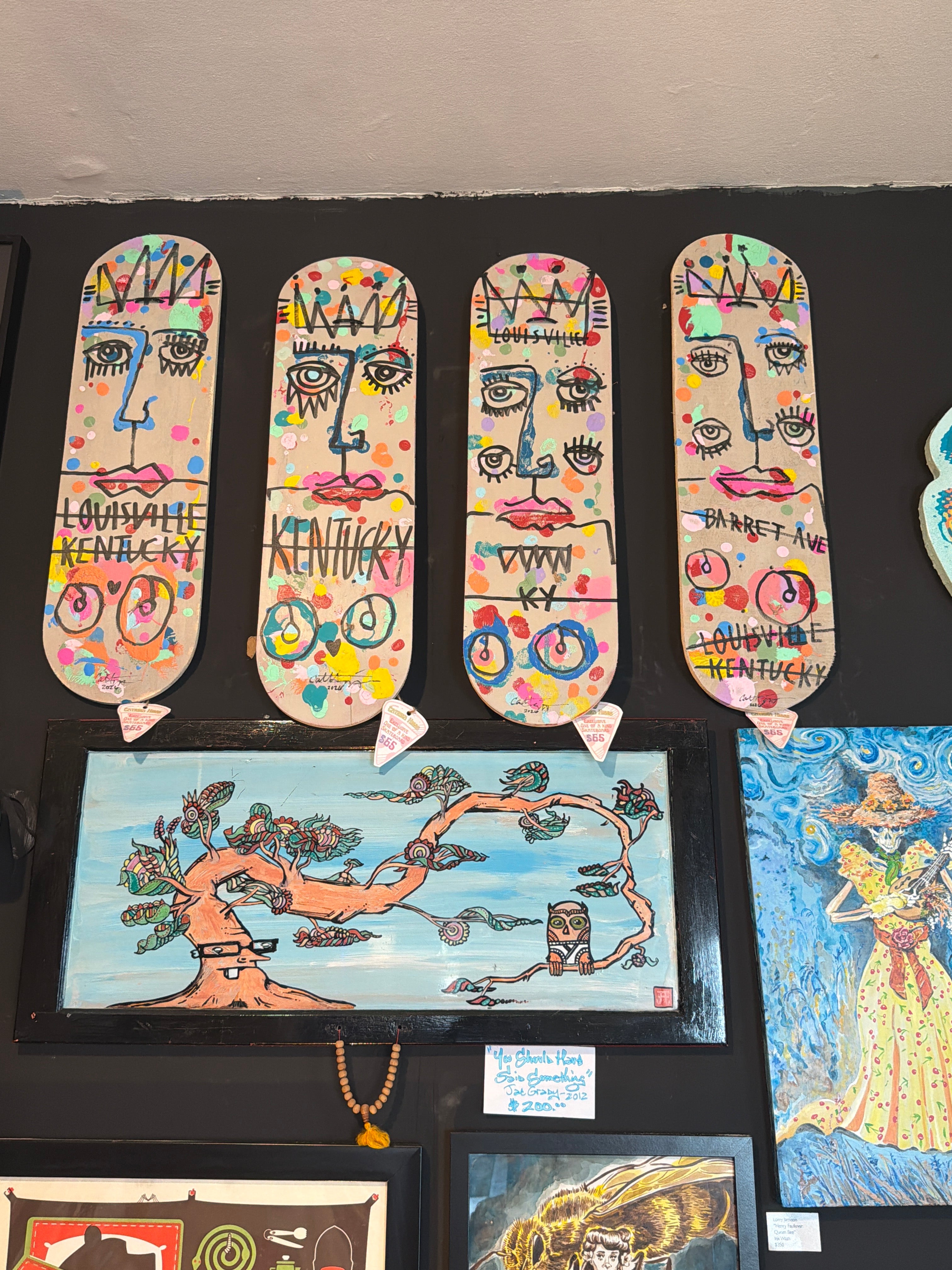 Hand-Painted Skateboard Deck by Catrina Higgs