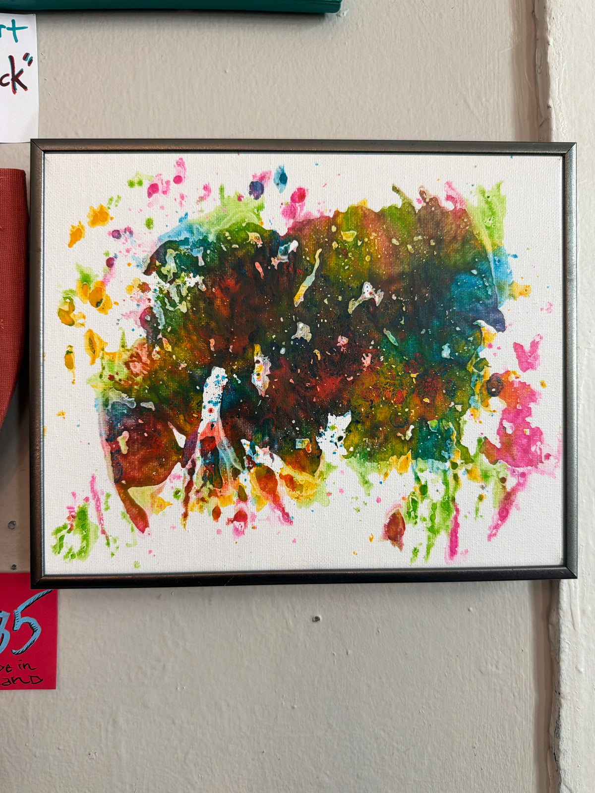 Wax Melt Abstract Canvas - 10"x8" framed - by Mark McGee
