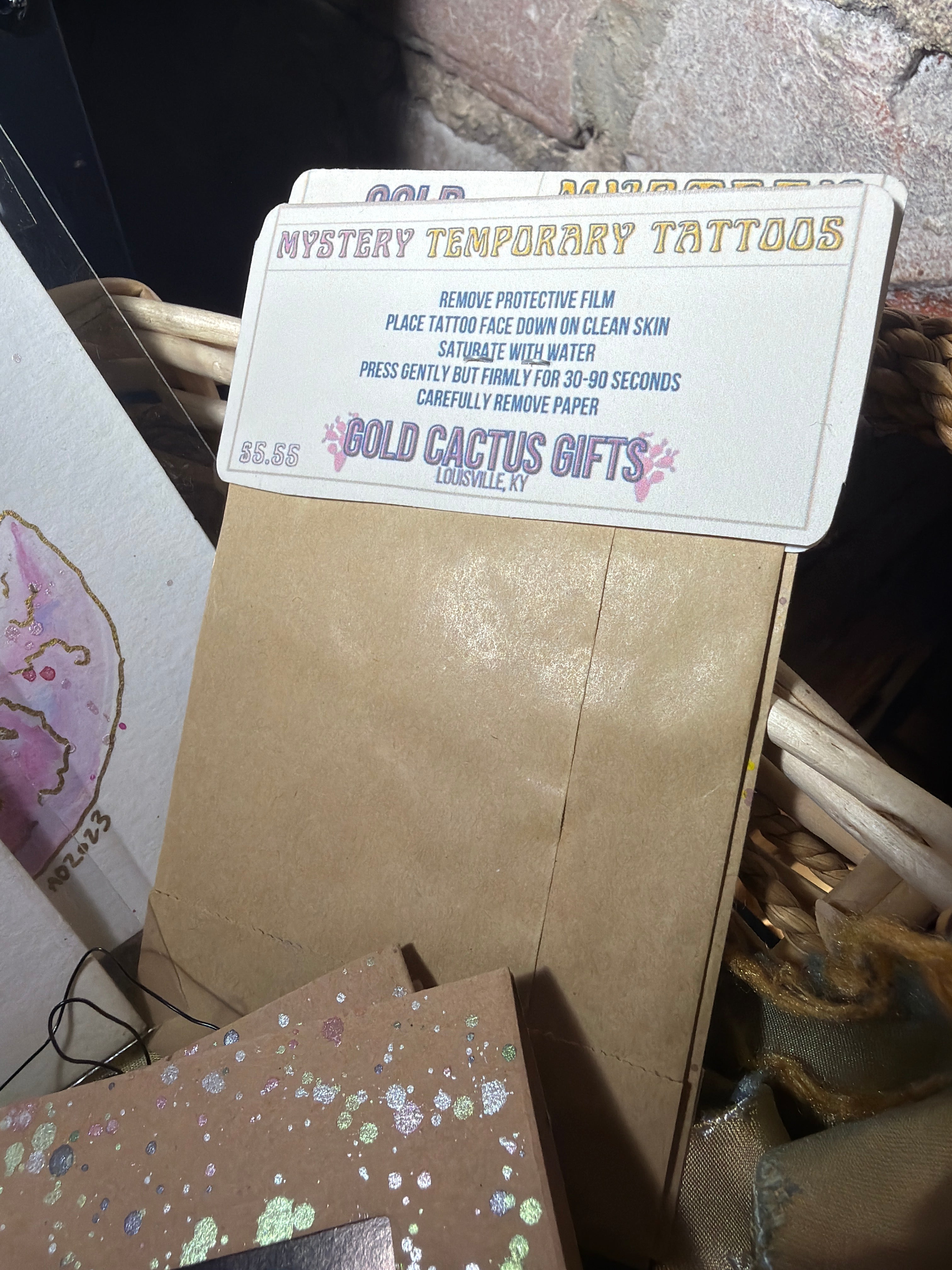Gold Cactus Gifts: Temporary Tattoos