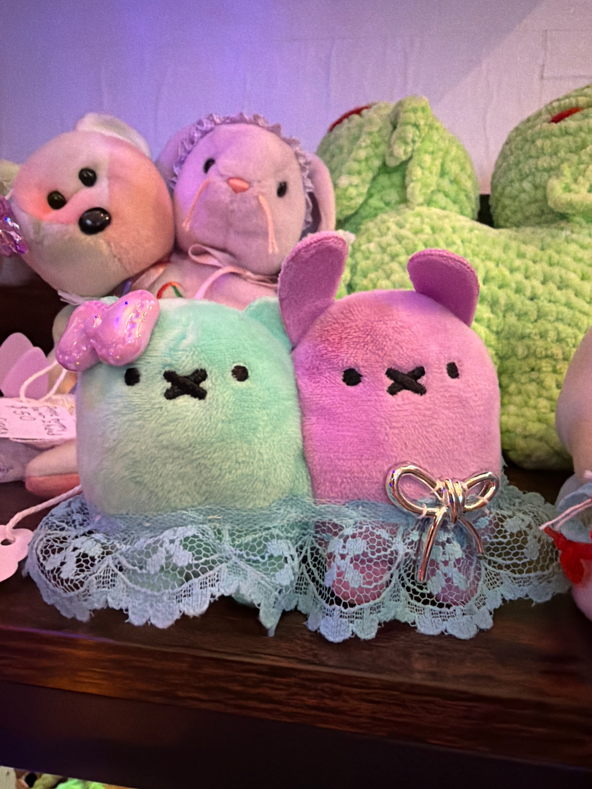 Mary Curvey: 2 Headed Bear Bunny Plush Keychain