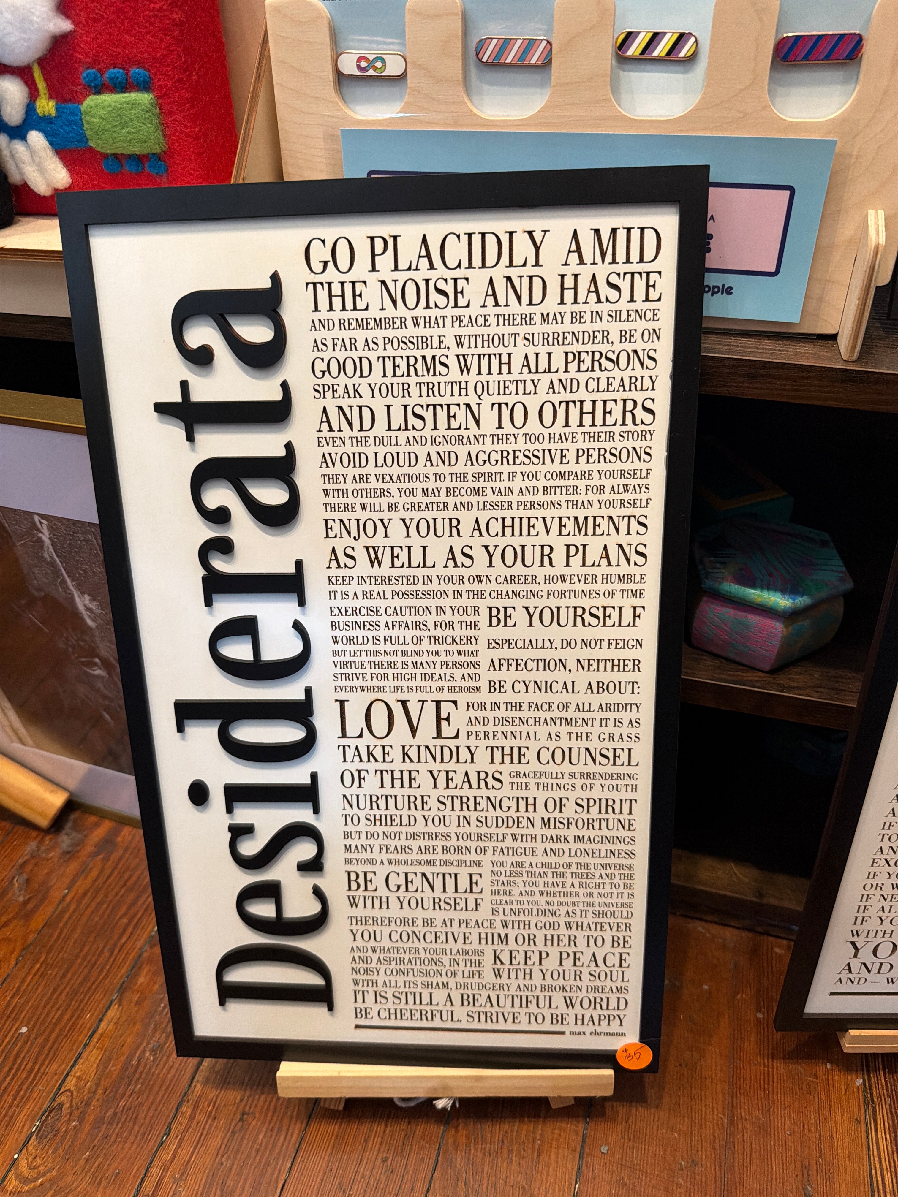 "Desiderata" Max Ehrmann Poem Laser Cut Board by Minx Manx Monks