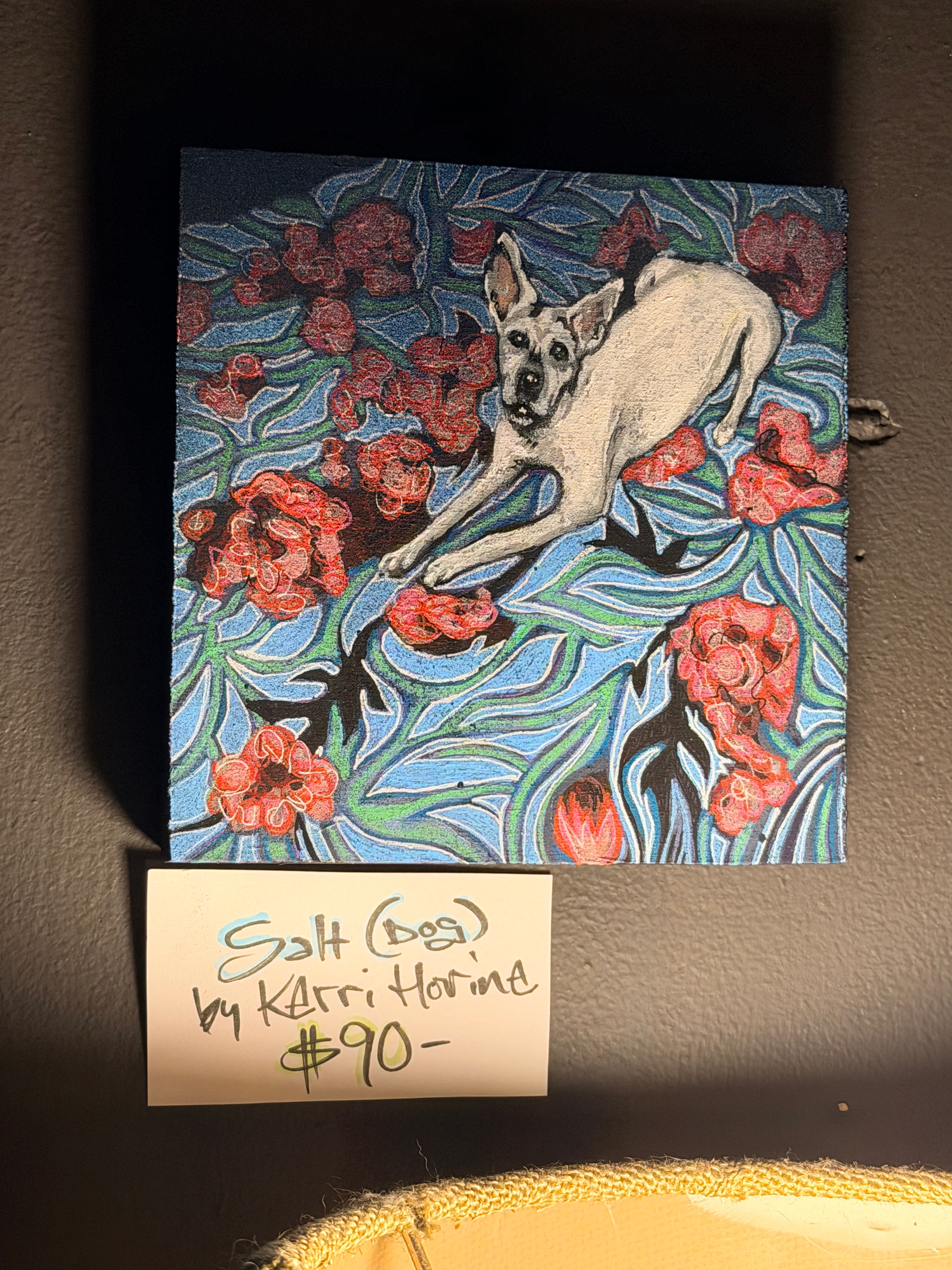 Kerri Horine: "Salt (Dog)" Mixed Media Painting