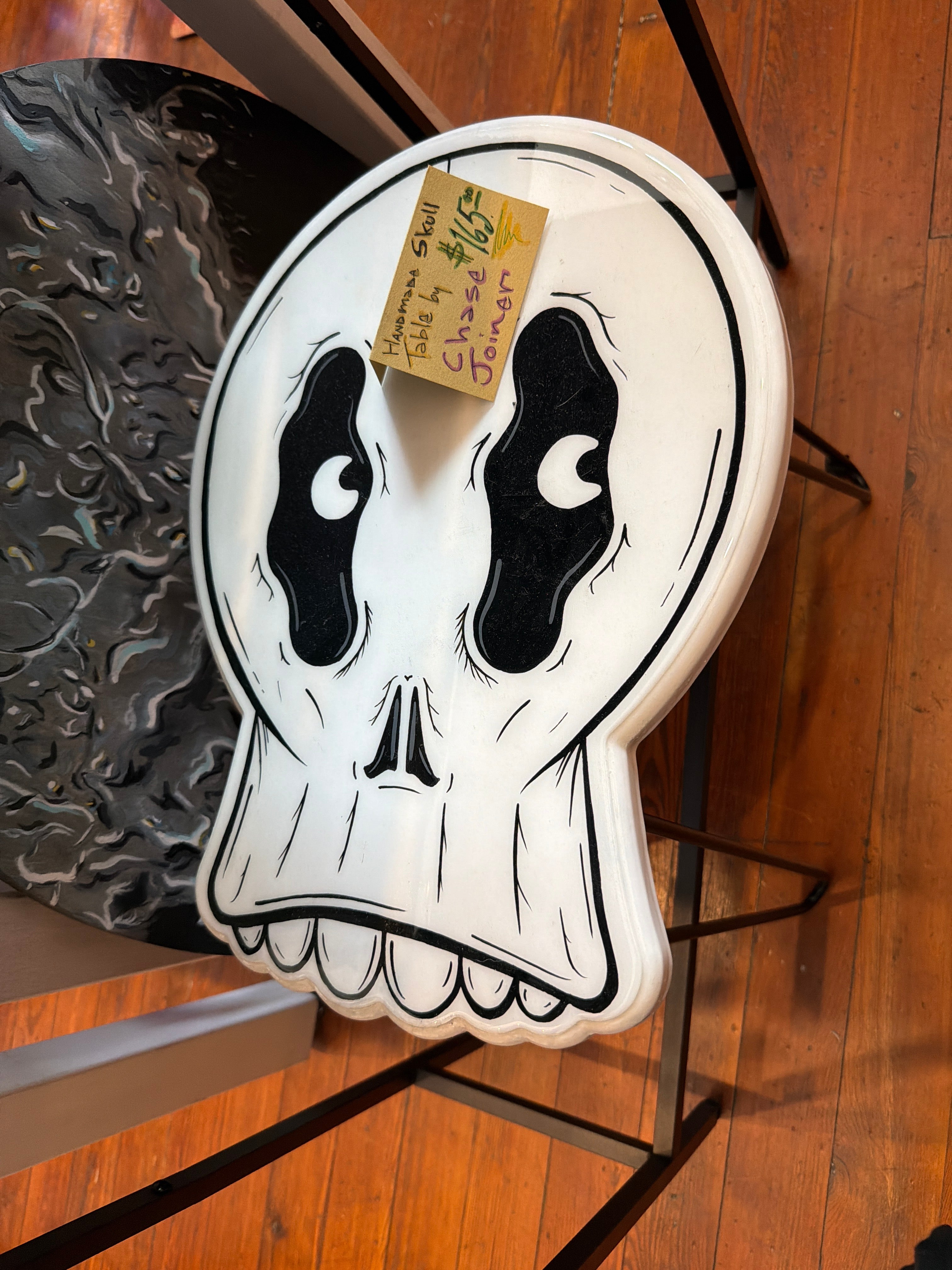 Hand-painted Skull End Table by Chase Joiner