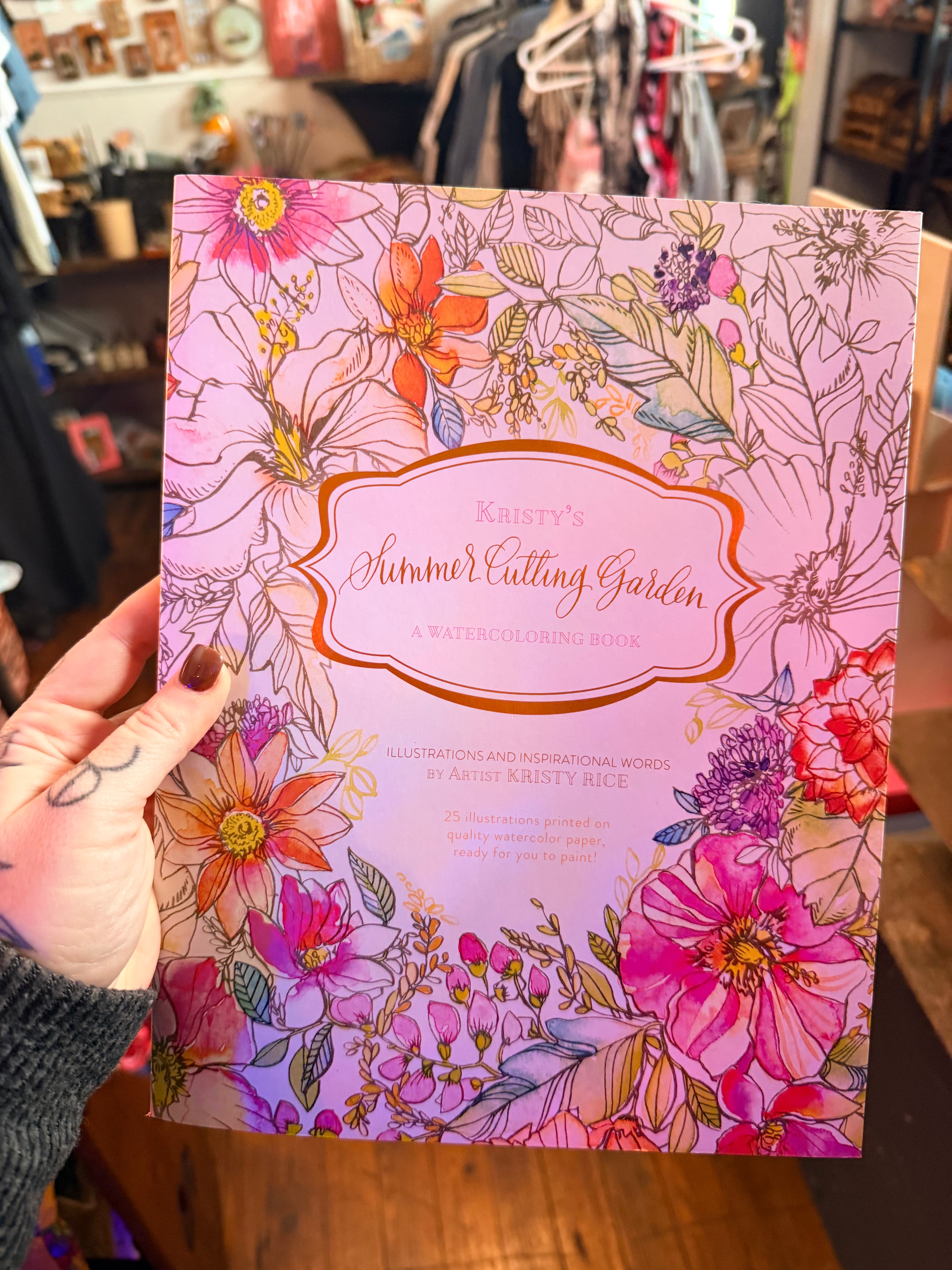 Book: Kristy's Summer Cutting Garden Watercolor Coloring Book