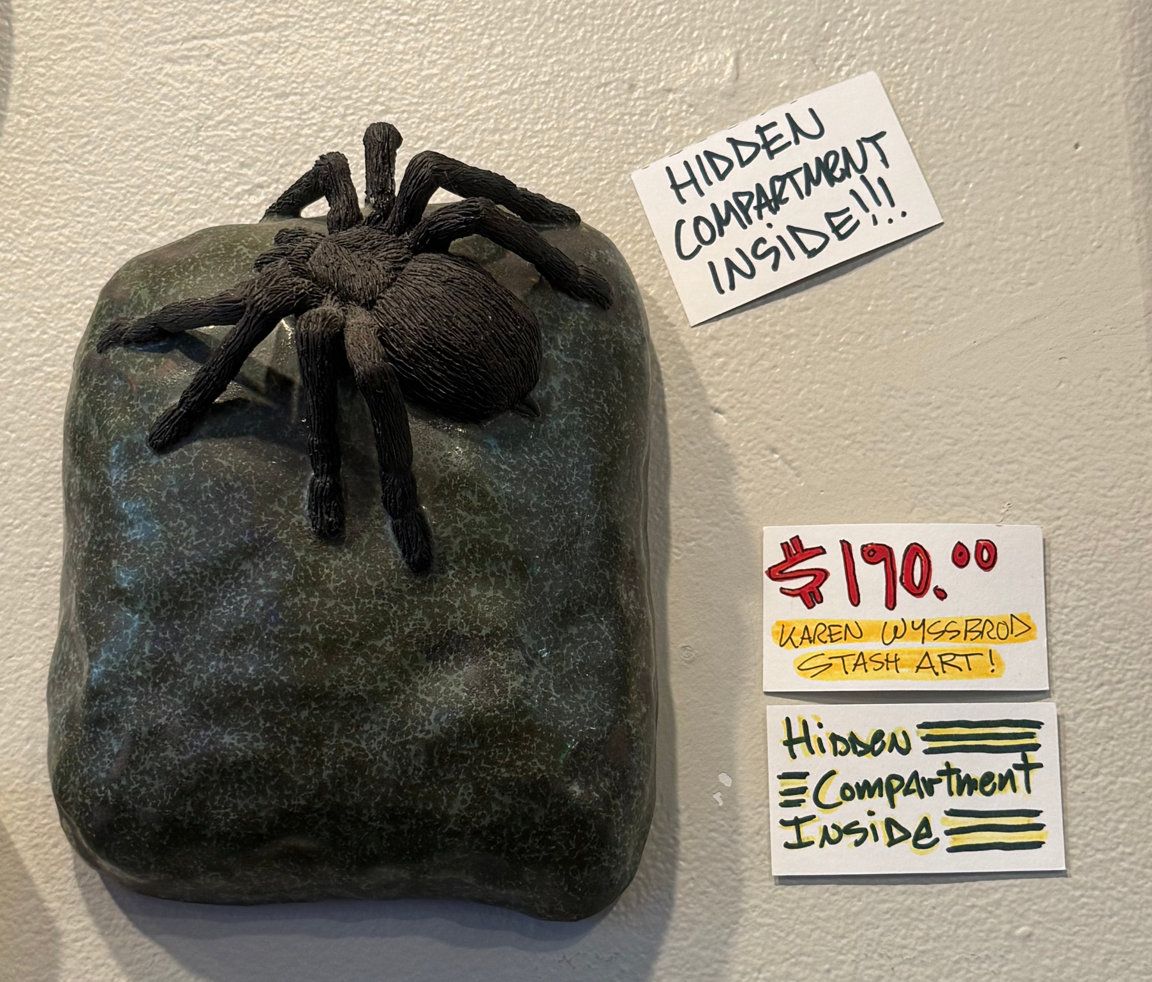 Tarantula Spider Stash Art Wall Piece: Karen Wyssbrod
