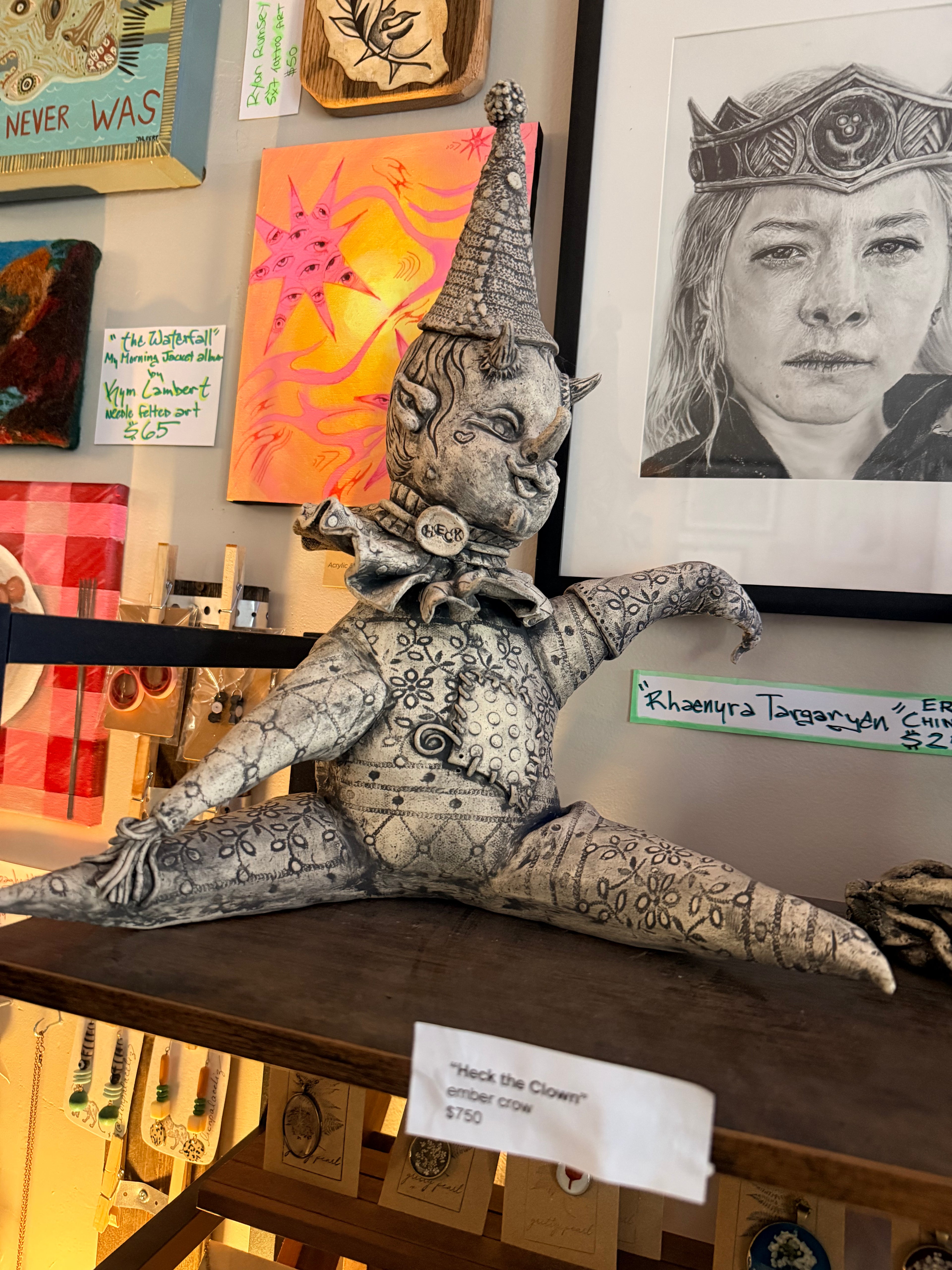 Ember Crow: Heck The Clown Ceramic Sculpture