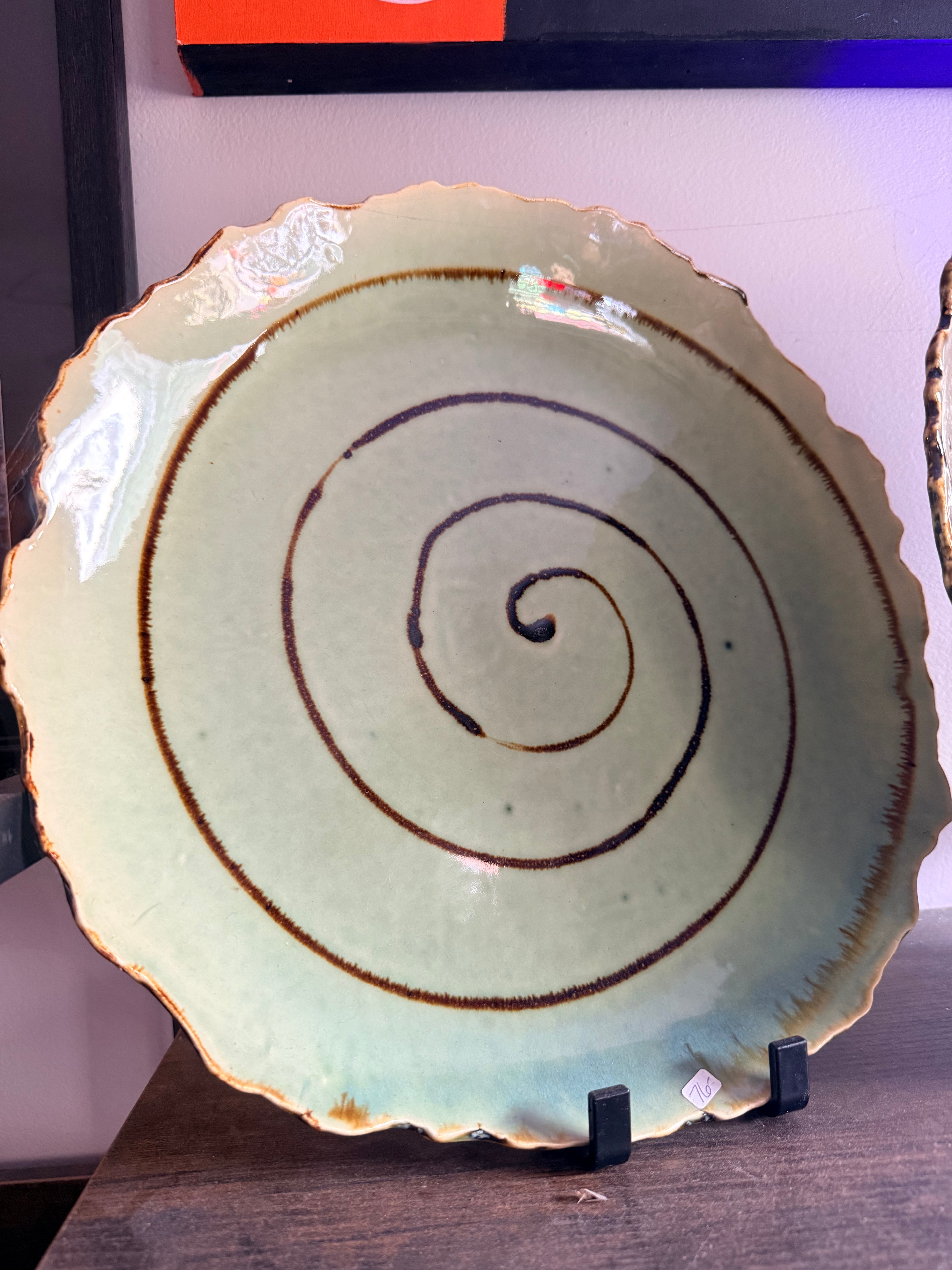 Amy Elswick: Ceramic Spiral Design Platter (13" round)