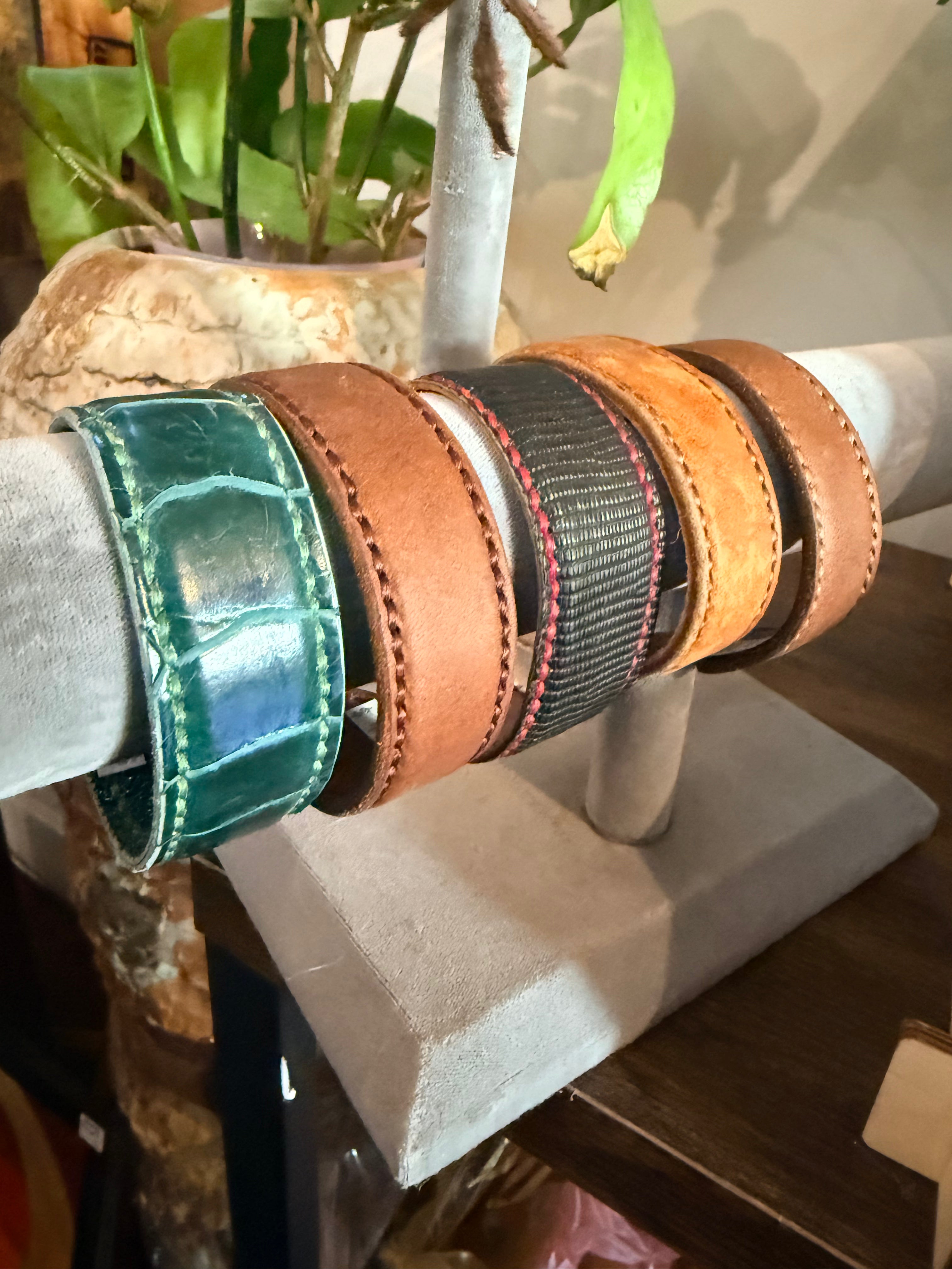 Warhammer Leather: Adjustable Exotic Leather Bracelet