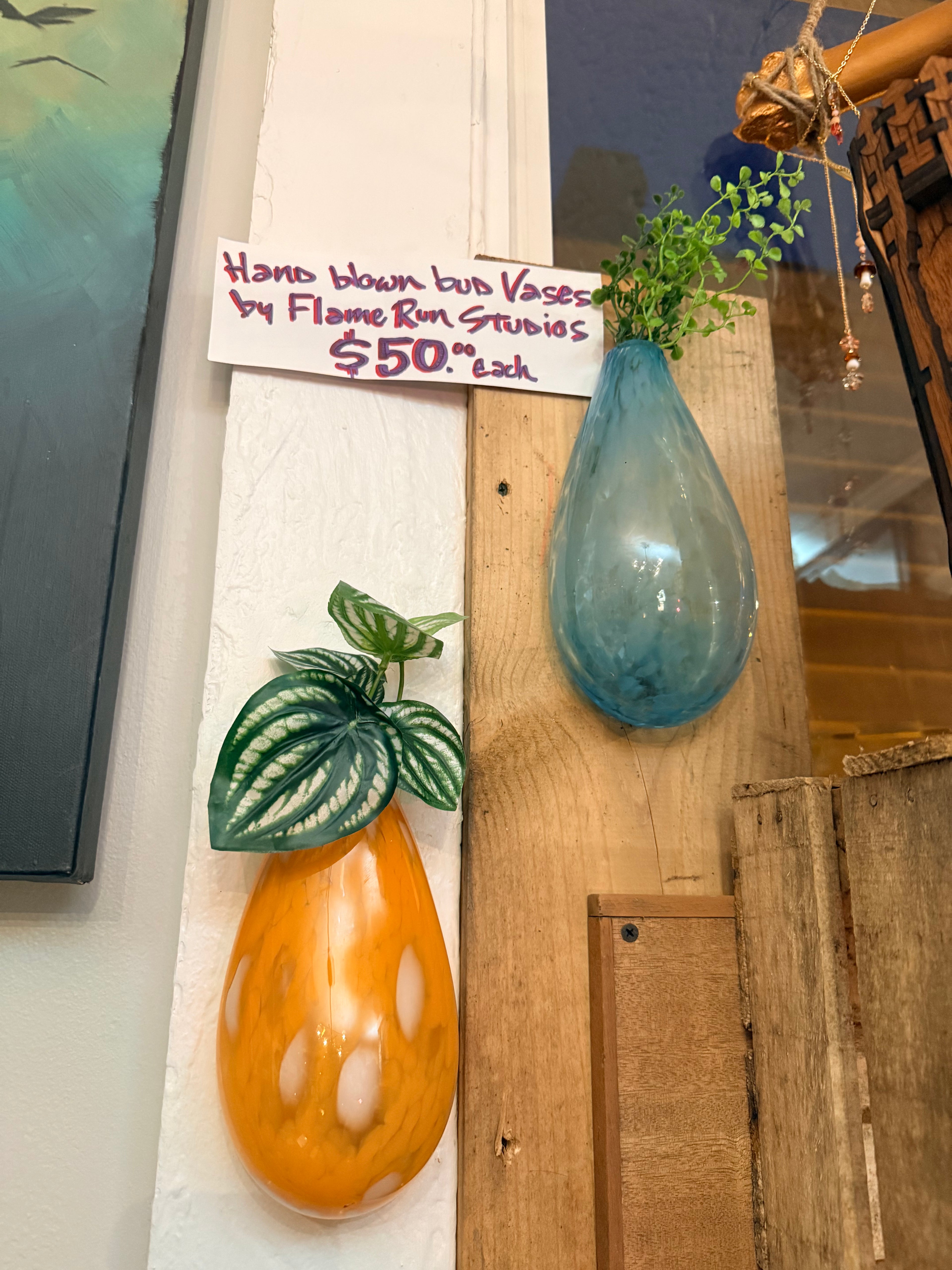 Flame Run Studios: Hand Blown Glass Bud Vases