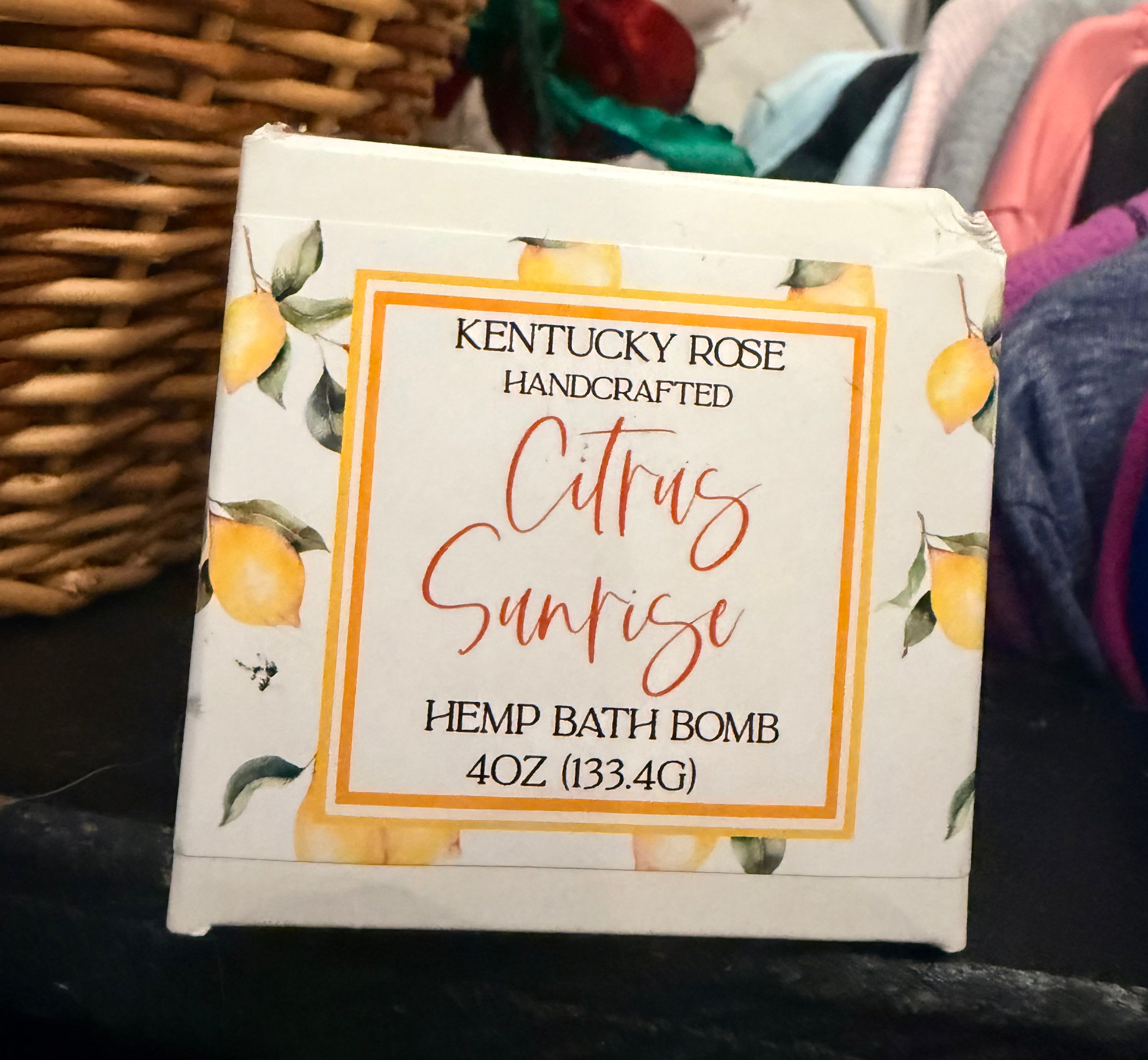 Kentucky Rose Handcrafted: Citrus Sunrise Hemp Bath Bomb