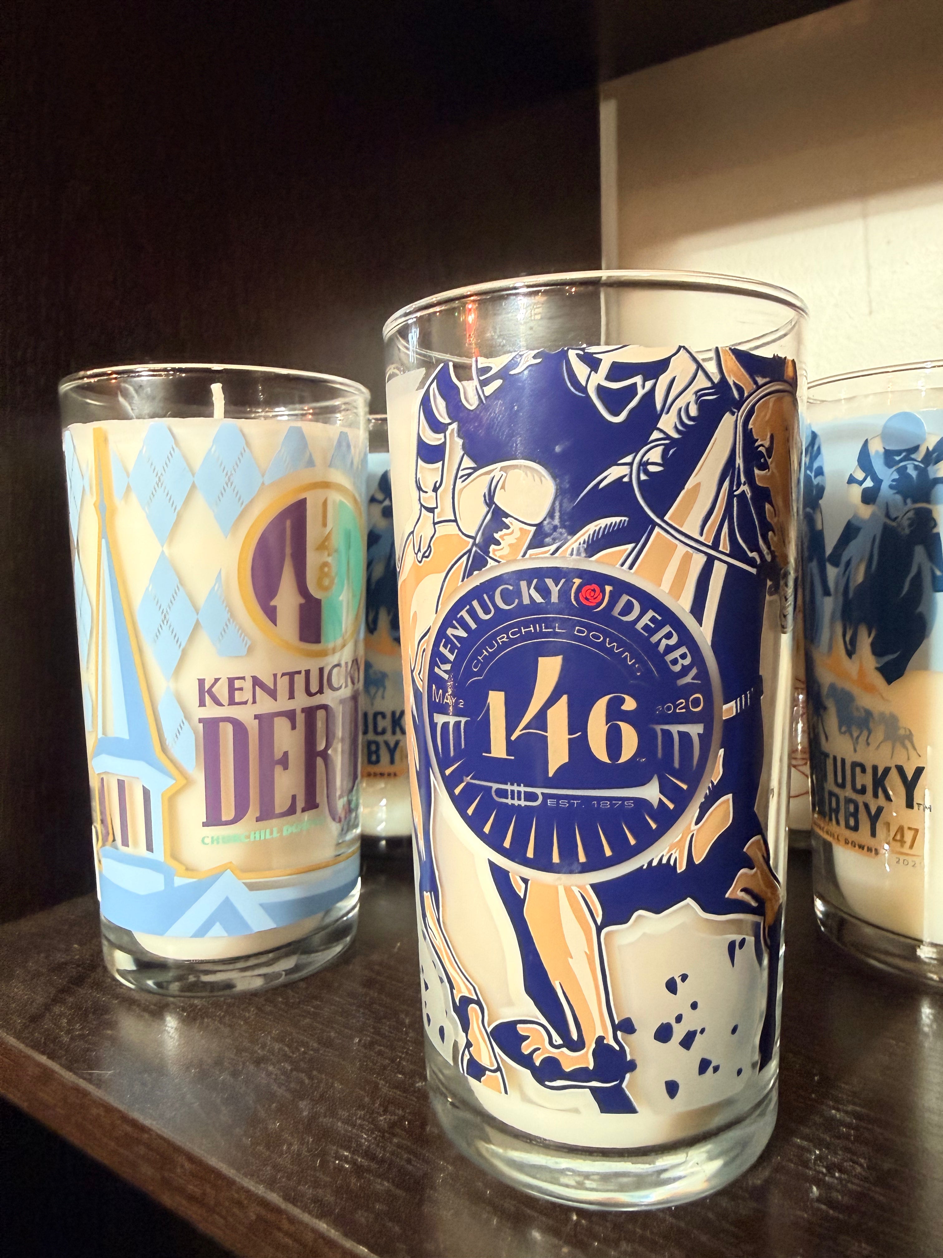Karla Halleron: Bourbon Maple Candle in Vintage Kentucky Derby Glass