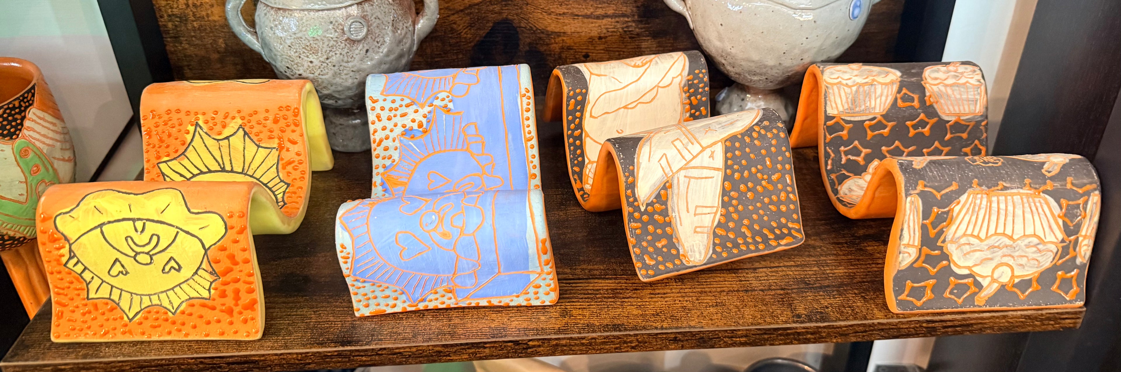Sarah Evans: Ceramic Hand Painted Taco Plates