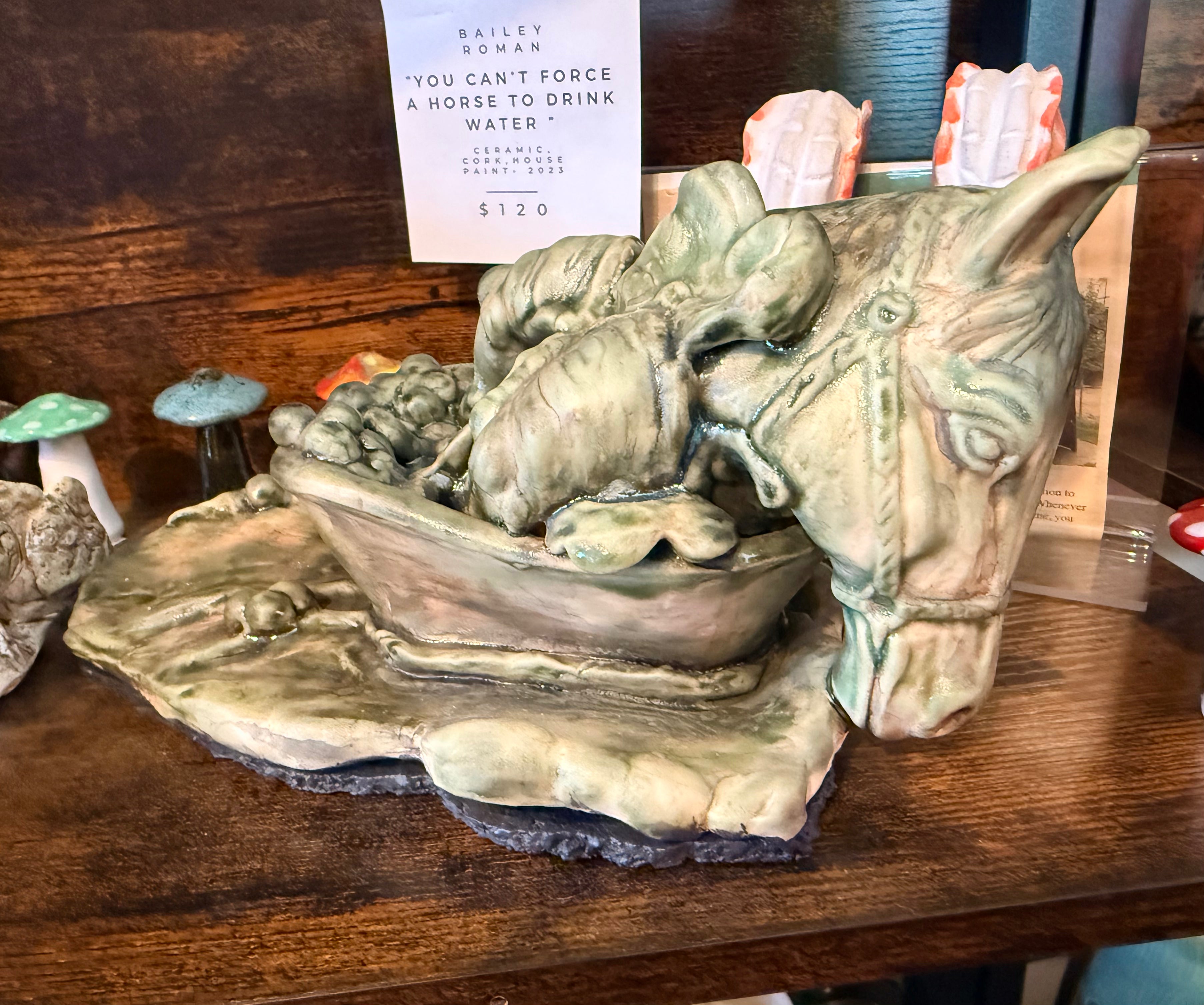 Bailey Roman: You Can't Force A Horse To Drink Water (Ceramic)