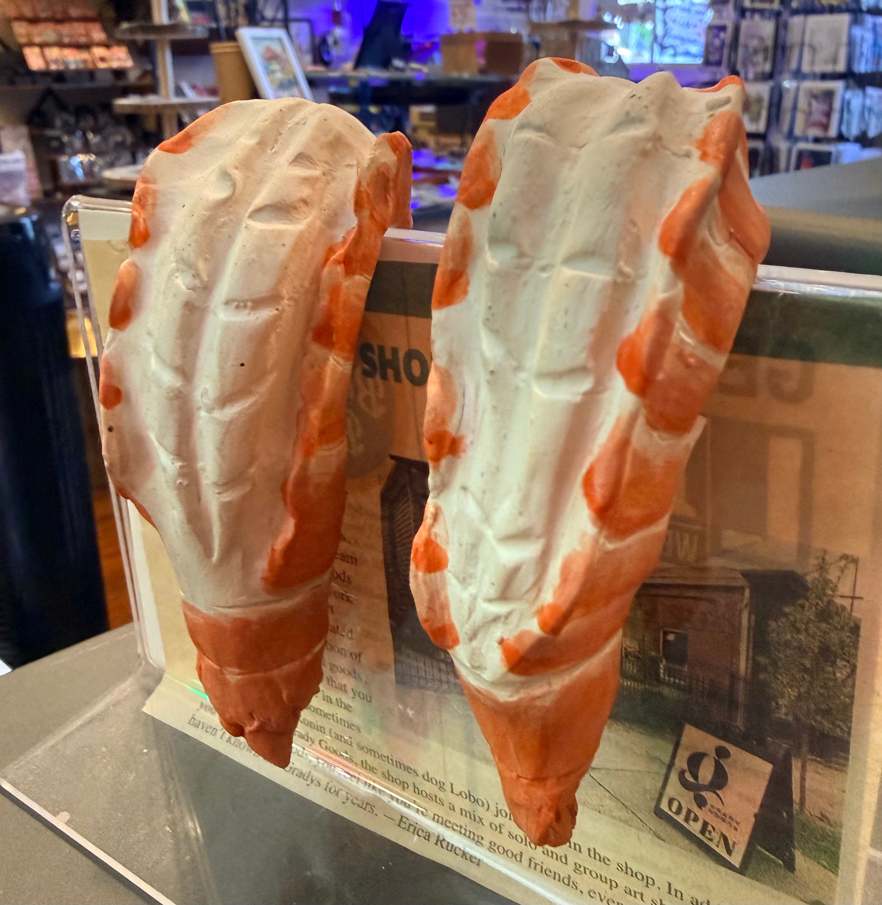 Sarah Pennington: Ceramic Cocktail Shrimp Ledge Hanger