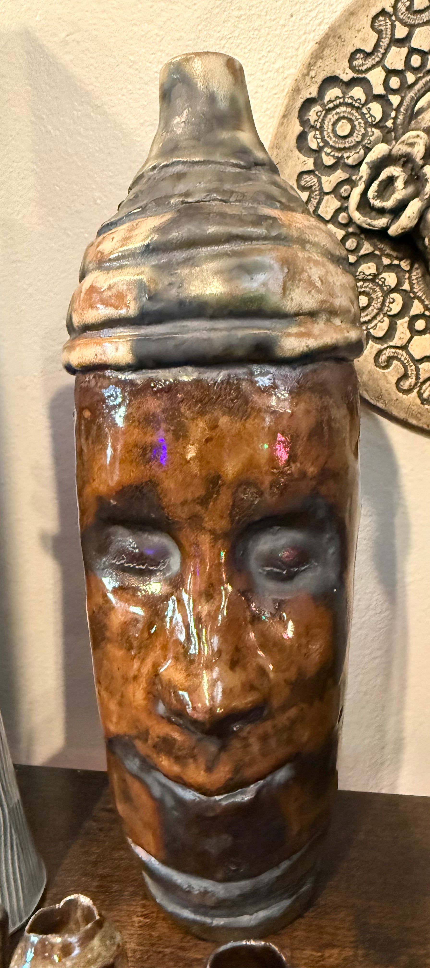 Marty Edlin: Ceramic Head/Face Bottle Vases