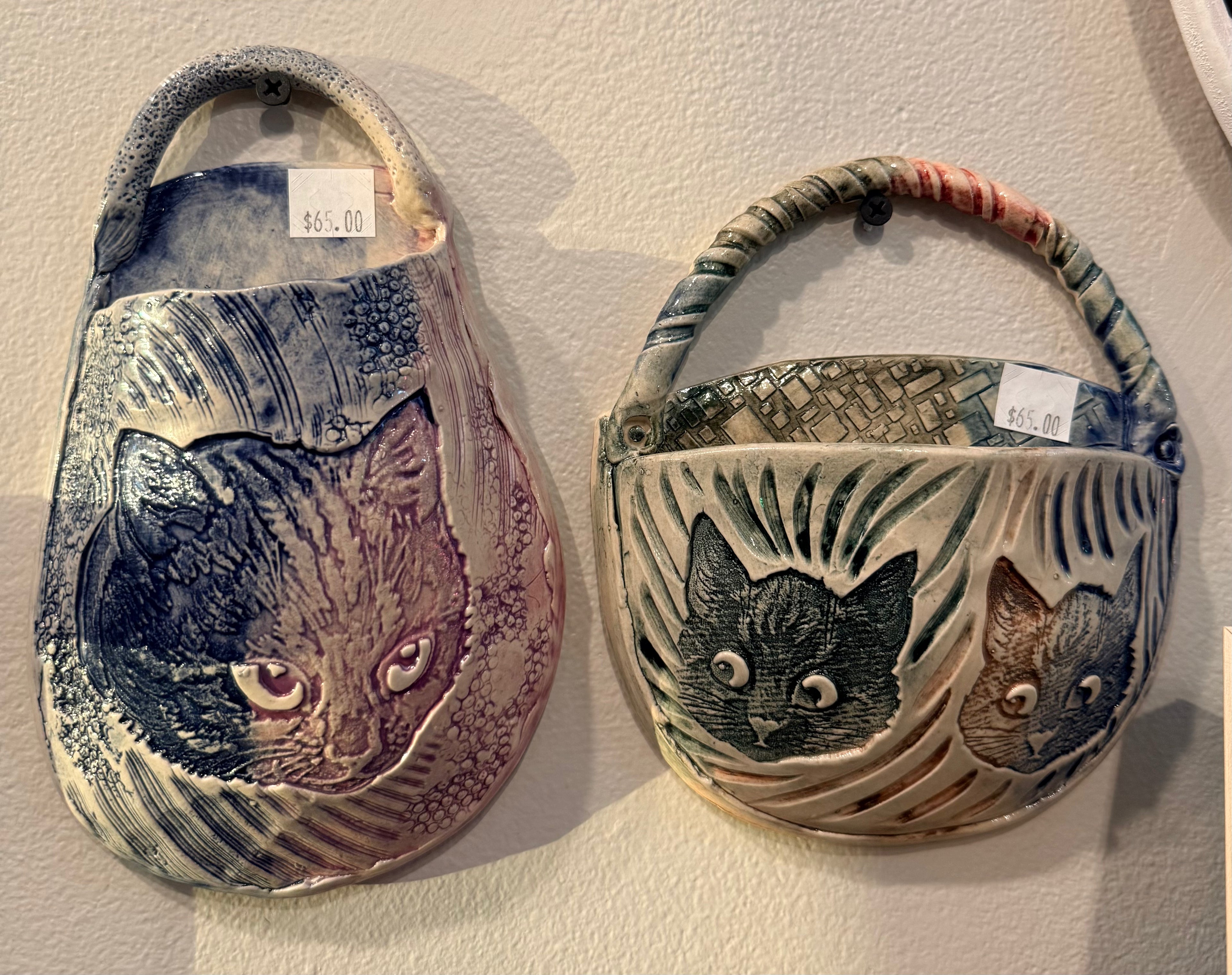 Amy Elswick: Ceramic Cat Wall Vases