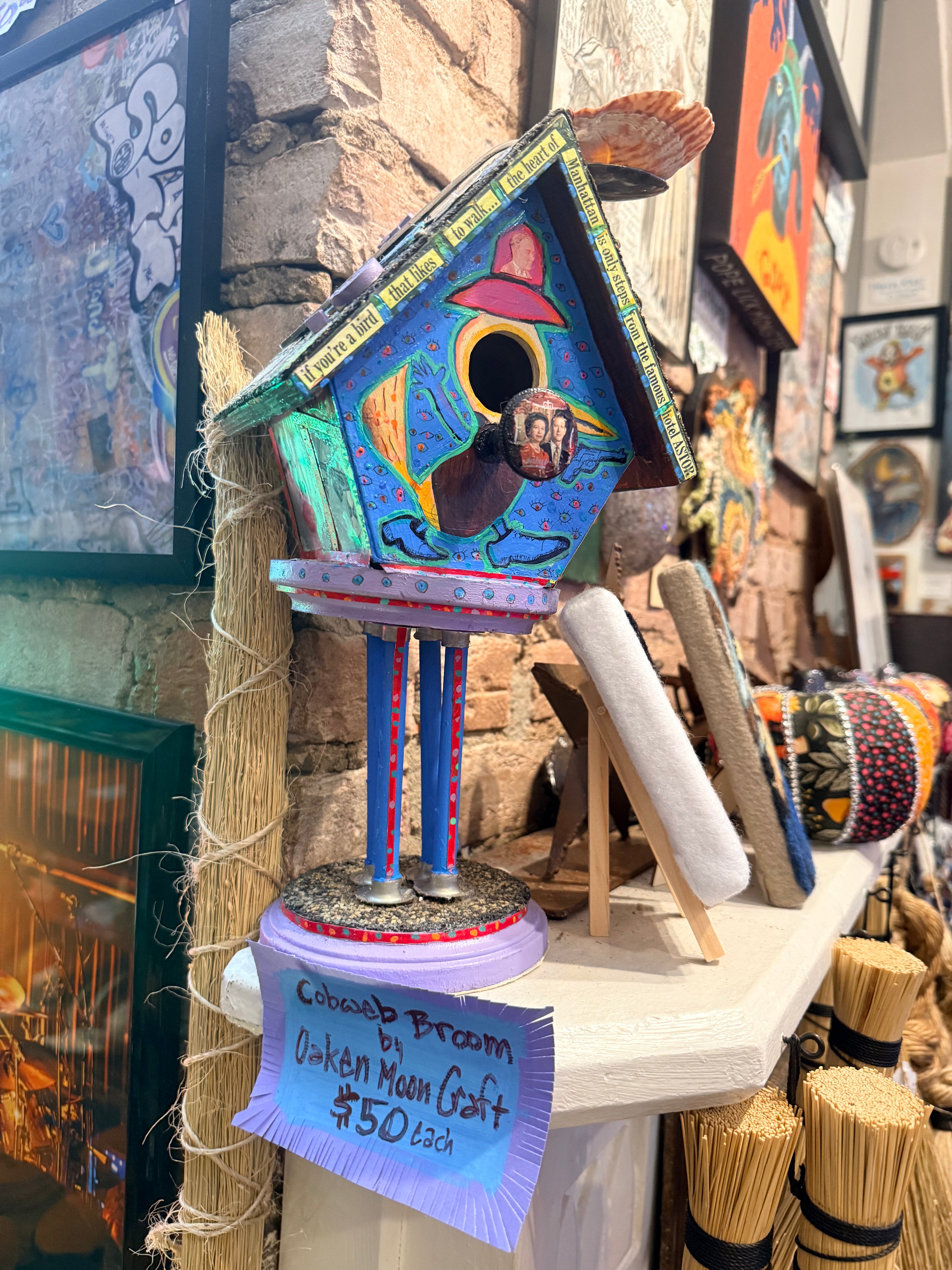 Art Orr: Leaning Tower of DaDa Mixed Media Bird House