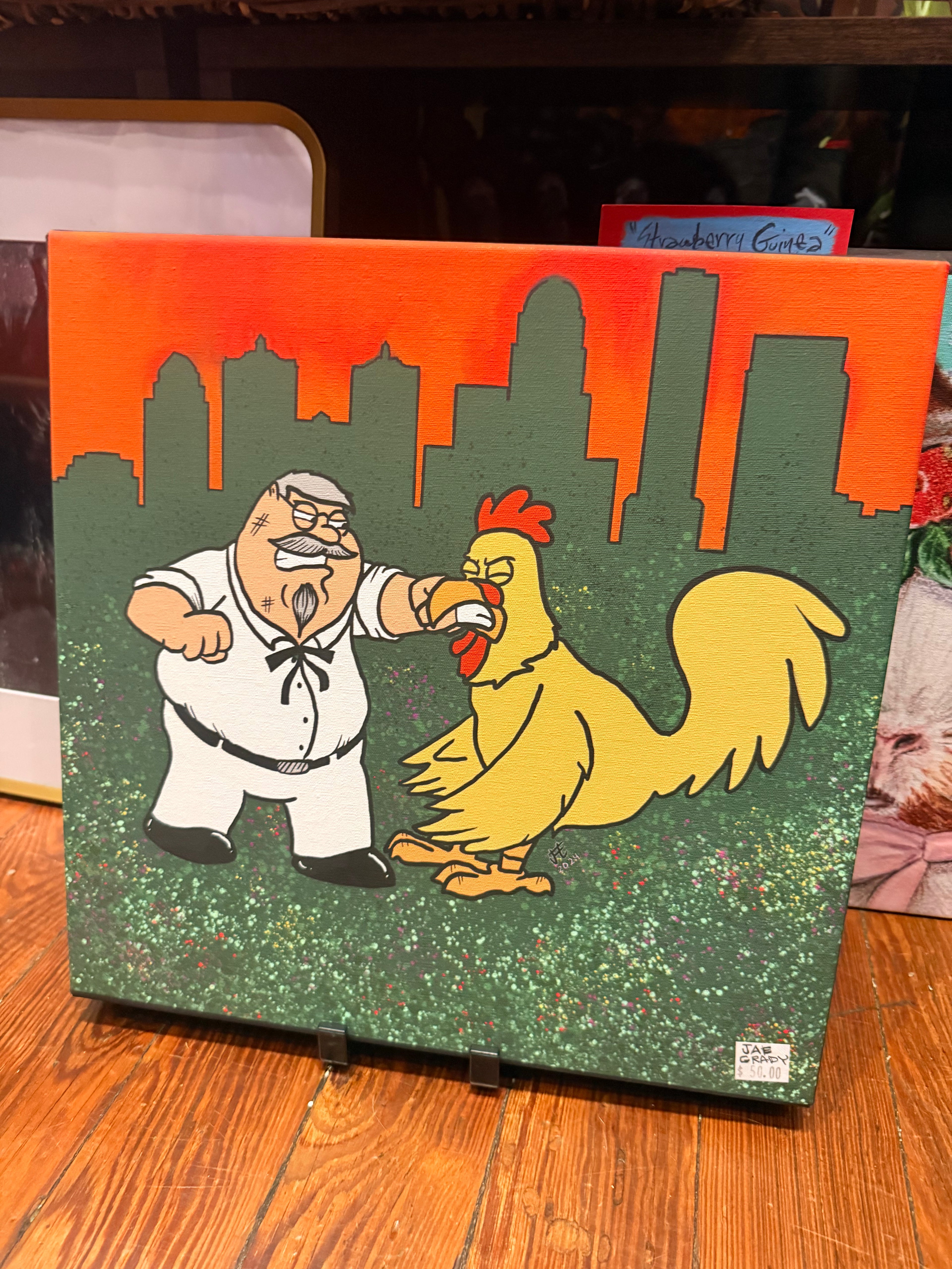 Jae Grady: KFC Chicken Fight Canvas Art Print
