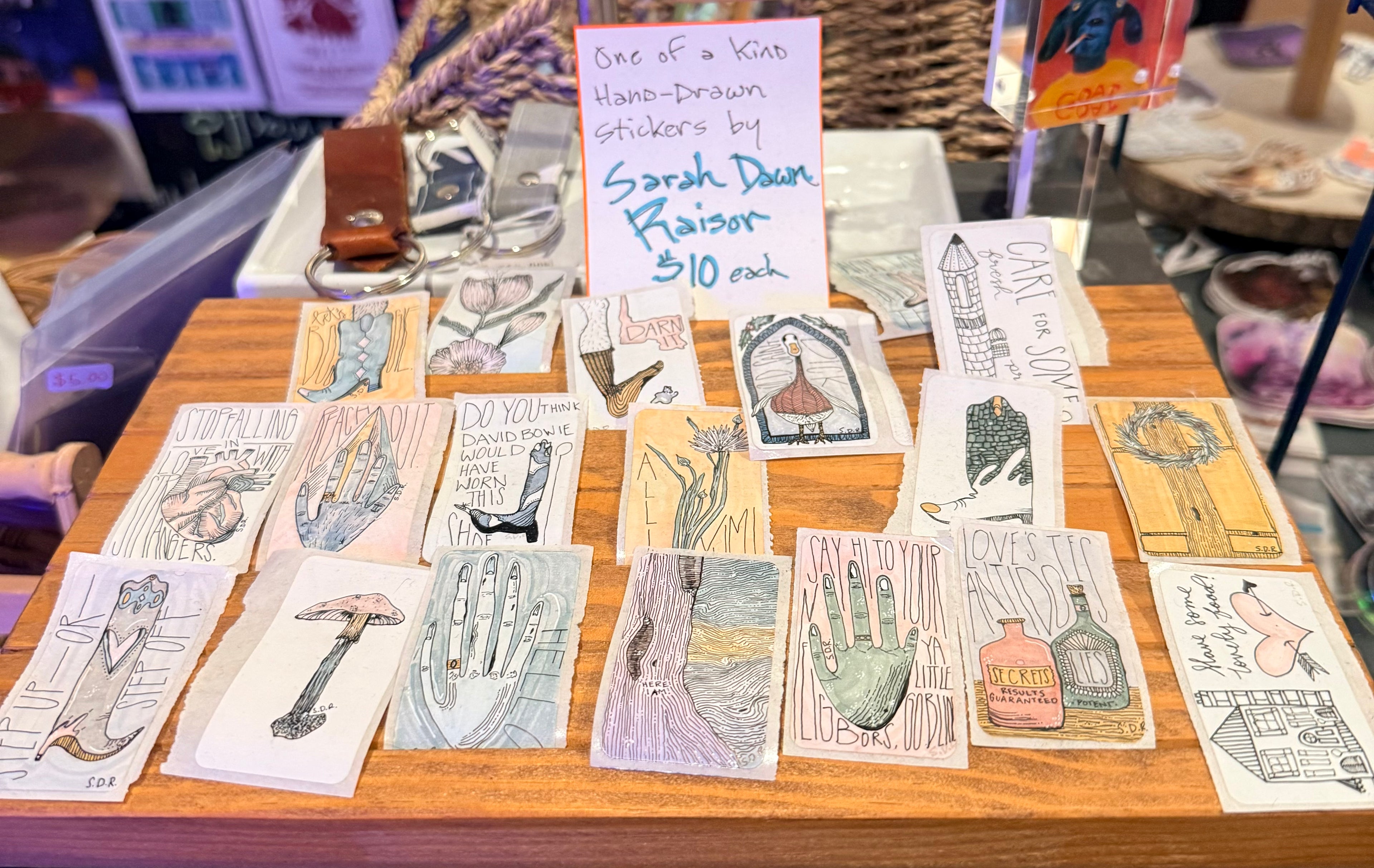 Sarah Dawn Raisor: Hand drawn one of a kind Stickers