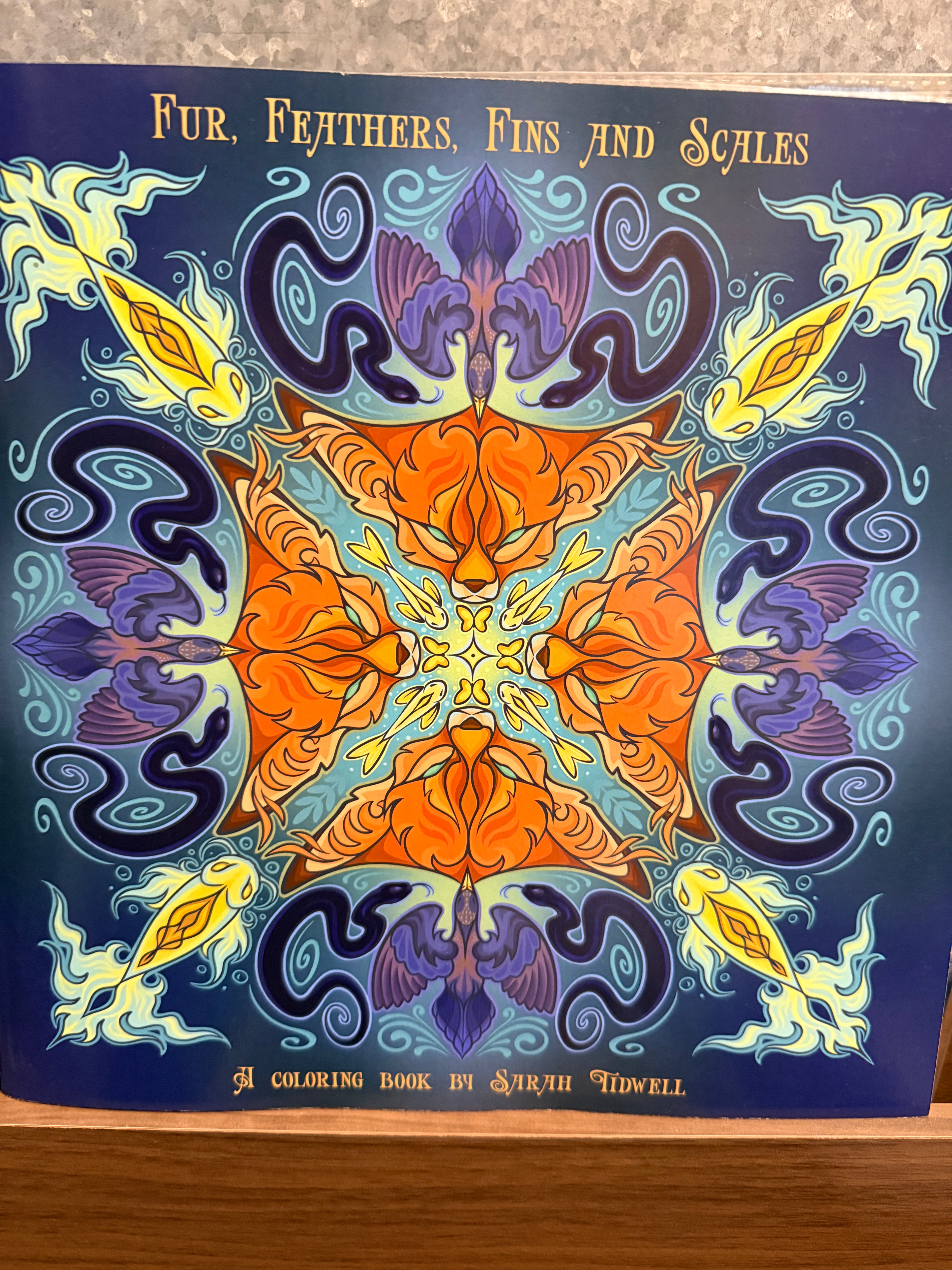 Sarah Tidwell: Fur Feathers Fins and Scales Coloring Book