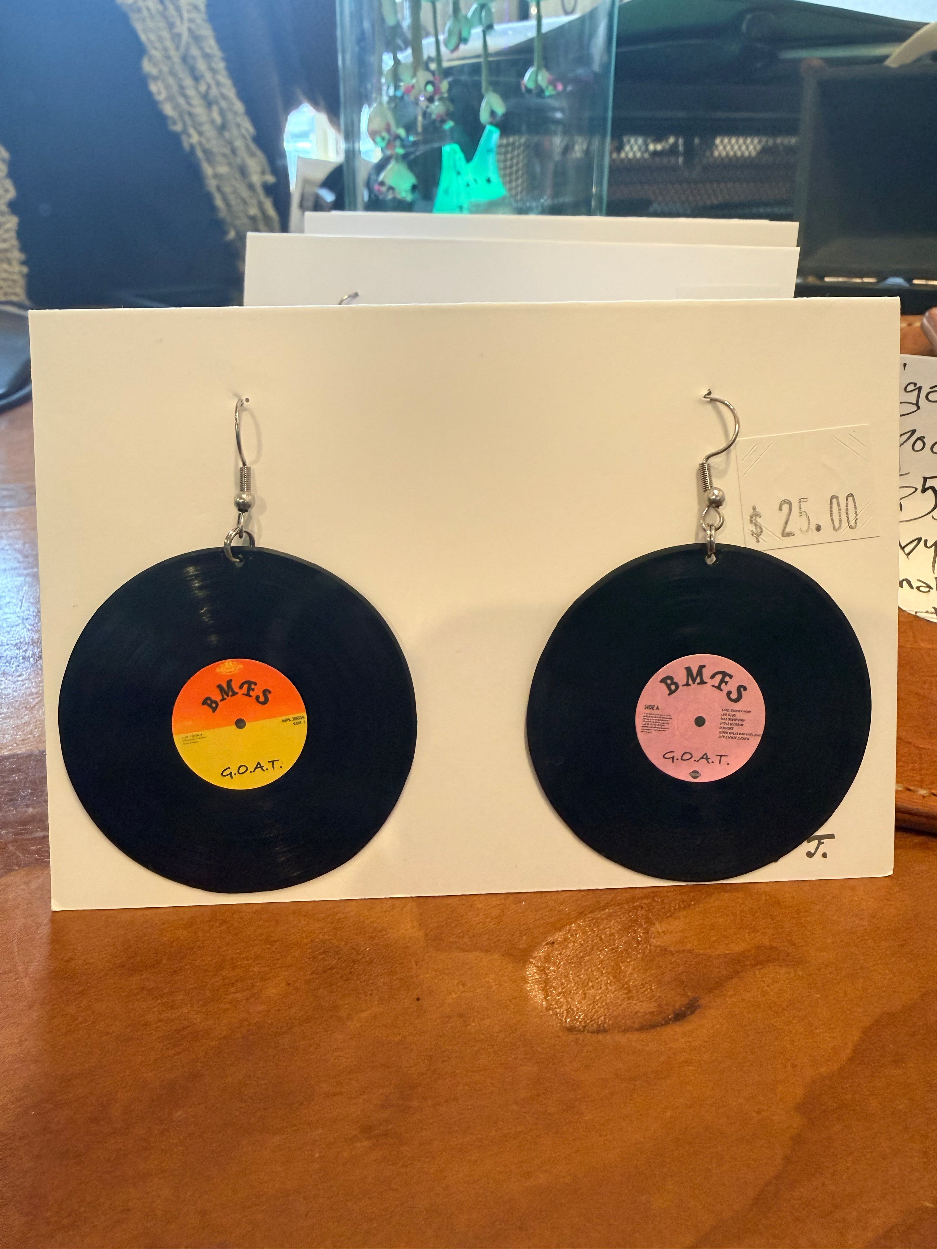 2" Vinyl Record Earrings: Fred Miller