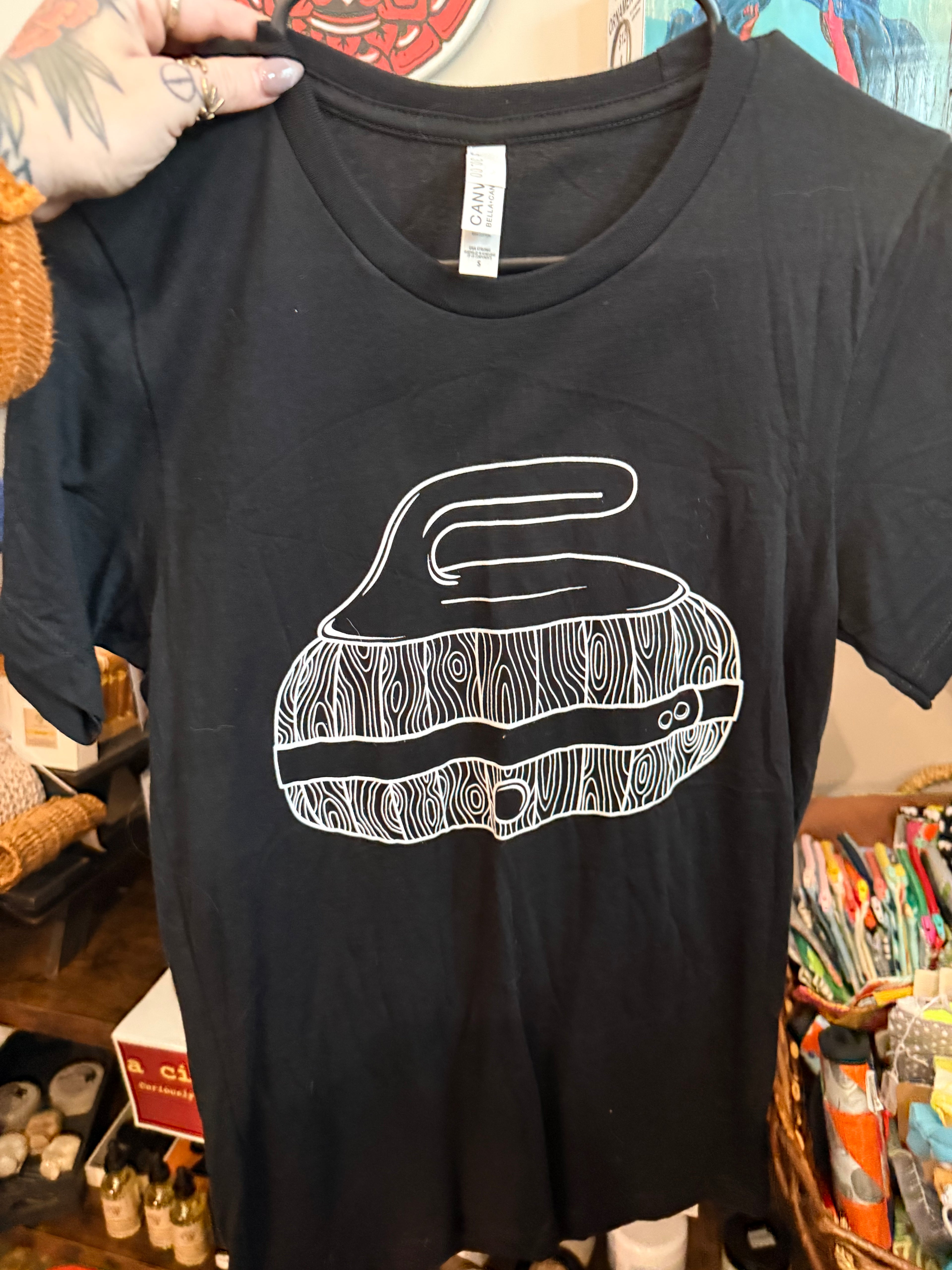 Derby City Curling: Club T-Shirt (barrel design)