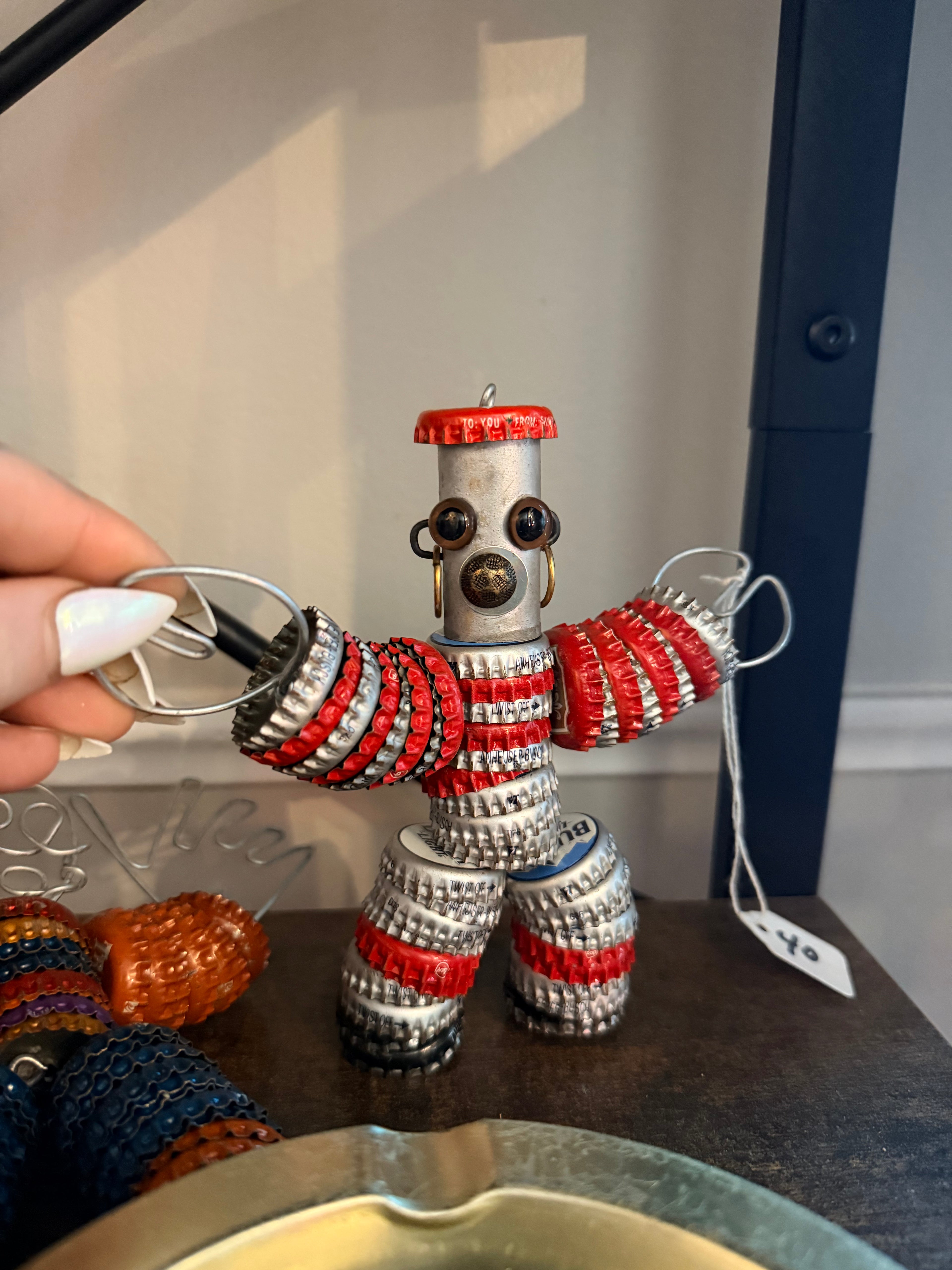 Bill Montana: Upcycled Bottlecap Characters