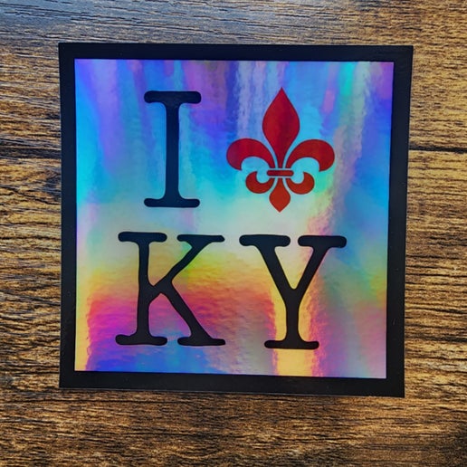 Grady Goods: I (Fleur-de-Lis) KY Holographic 3" Stickers