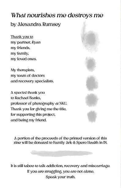 Book: What Nourishes Me Destroys Me: A zine by Alexandra Rumsey