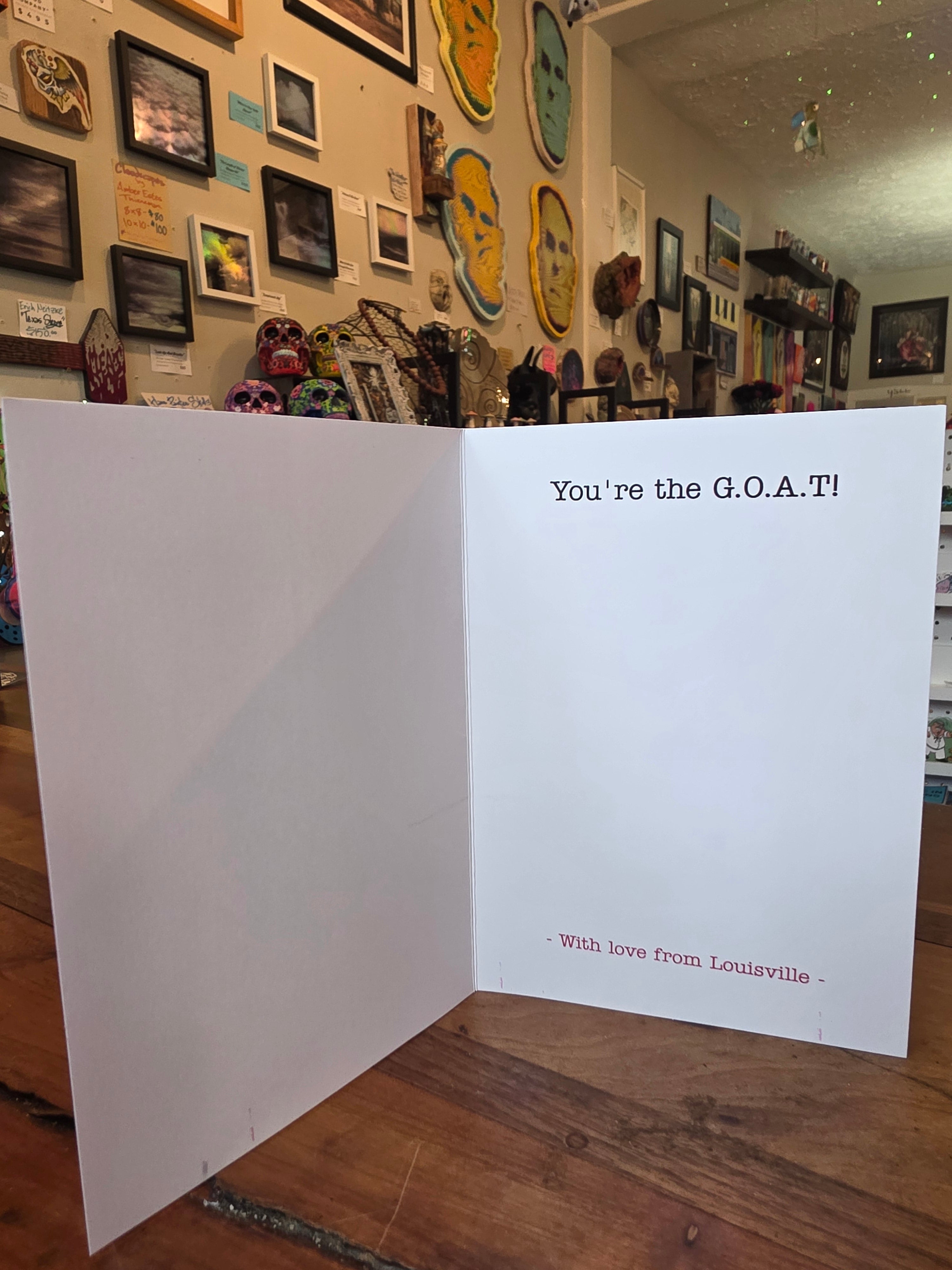 Pope Lick Monster "You're the Goat" Greeting Card & Envelope by Jae Grady
