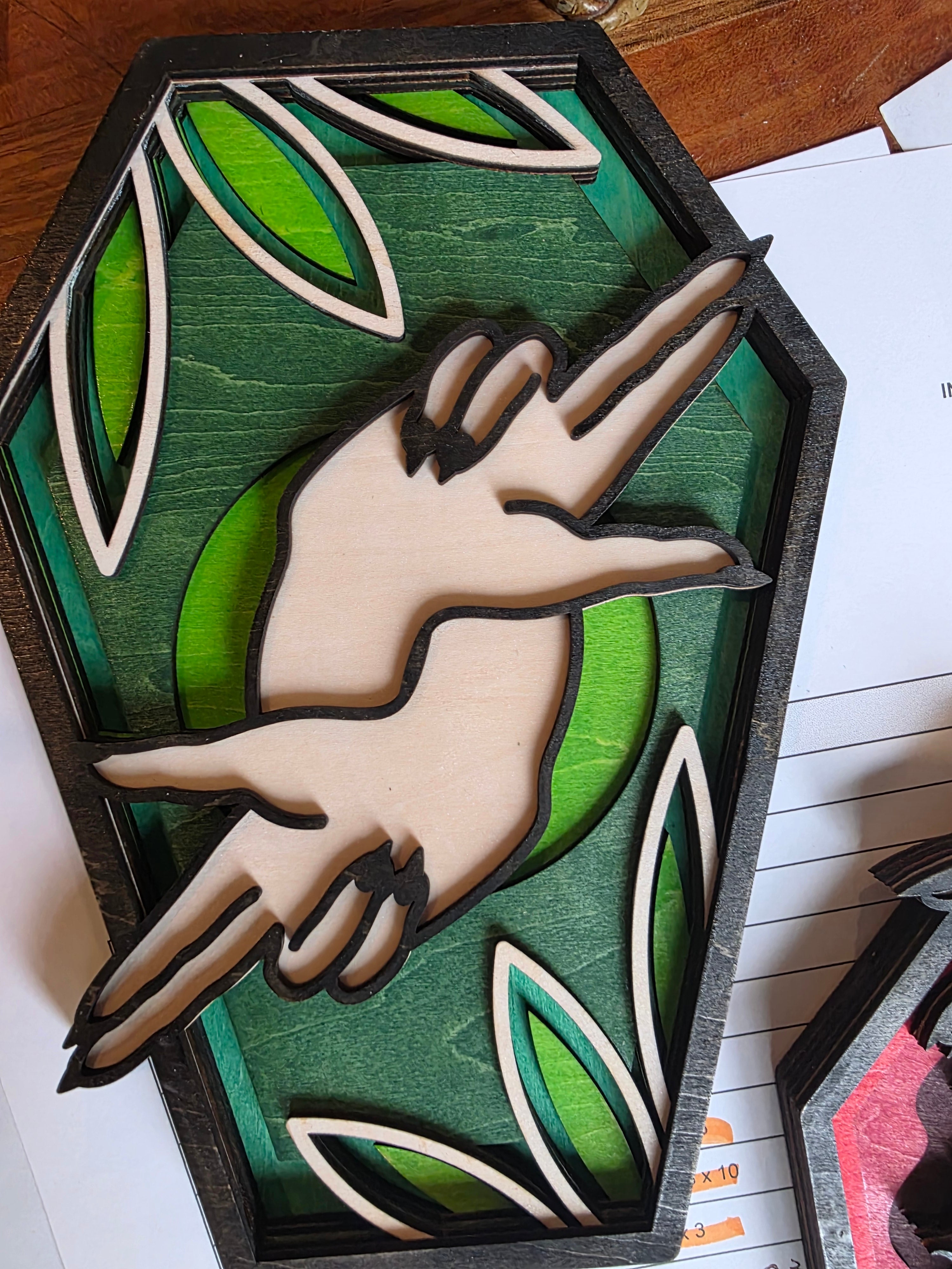 Coffin Shape Laser-Cut Art by The Painted Bird (Shannon Drabant)