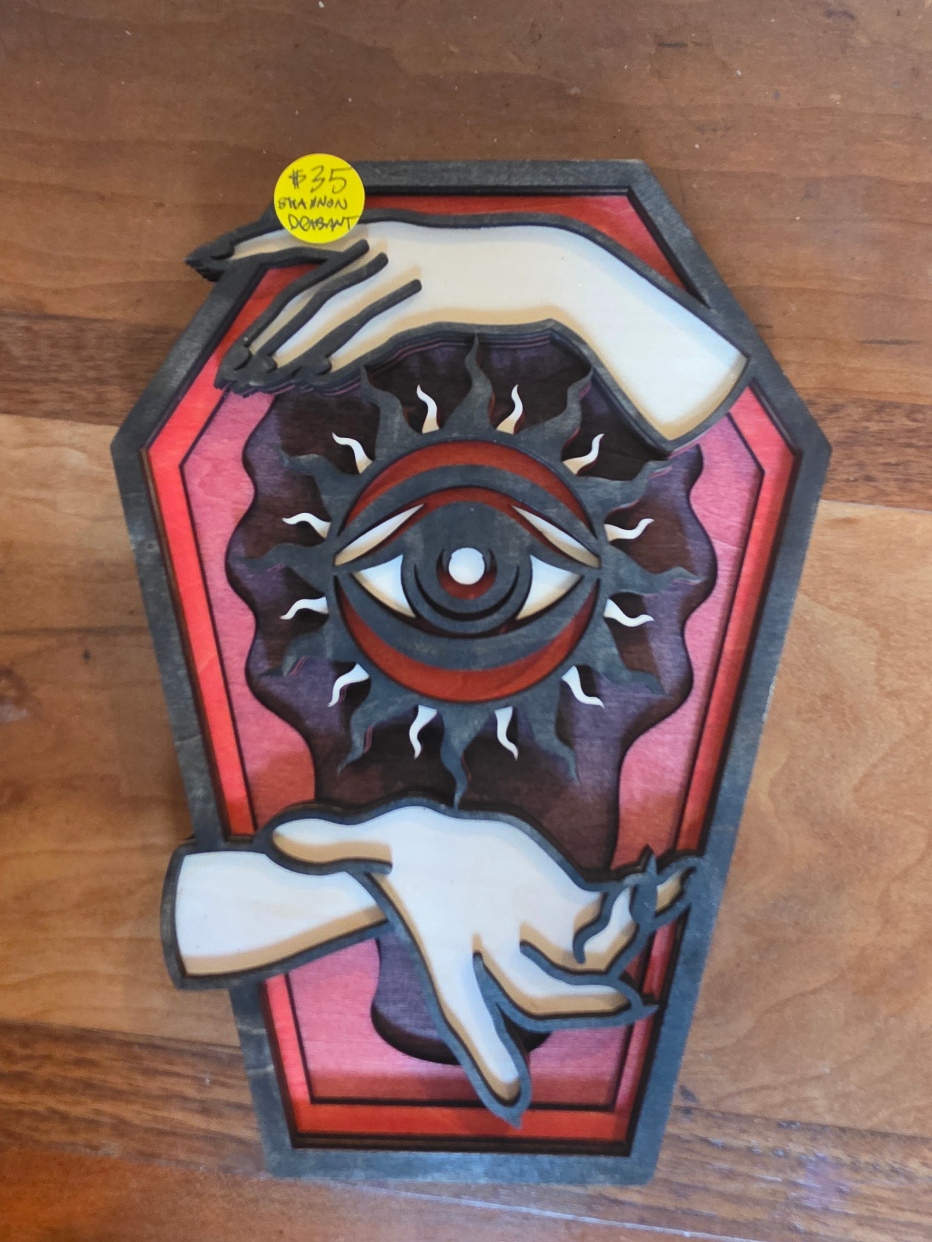 Coffin Shape Laser-Cut Art by The Painted Bird (Shannon Drabant)