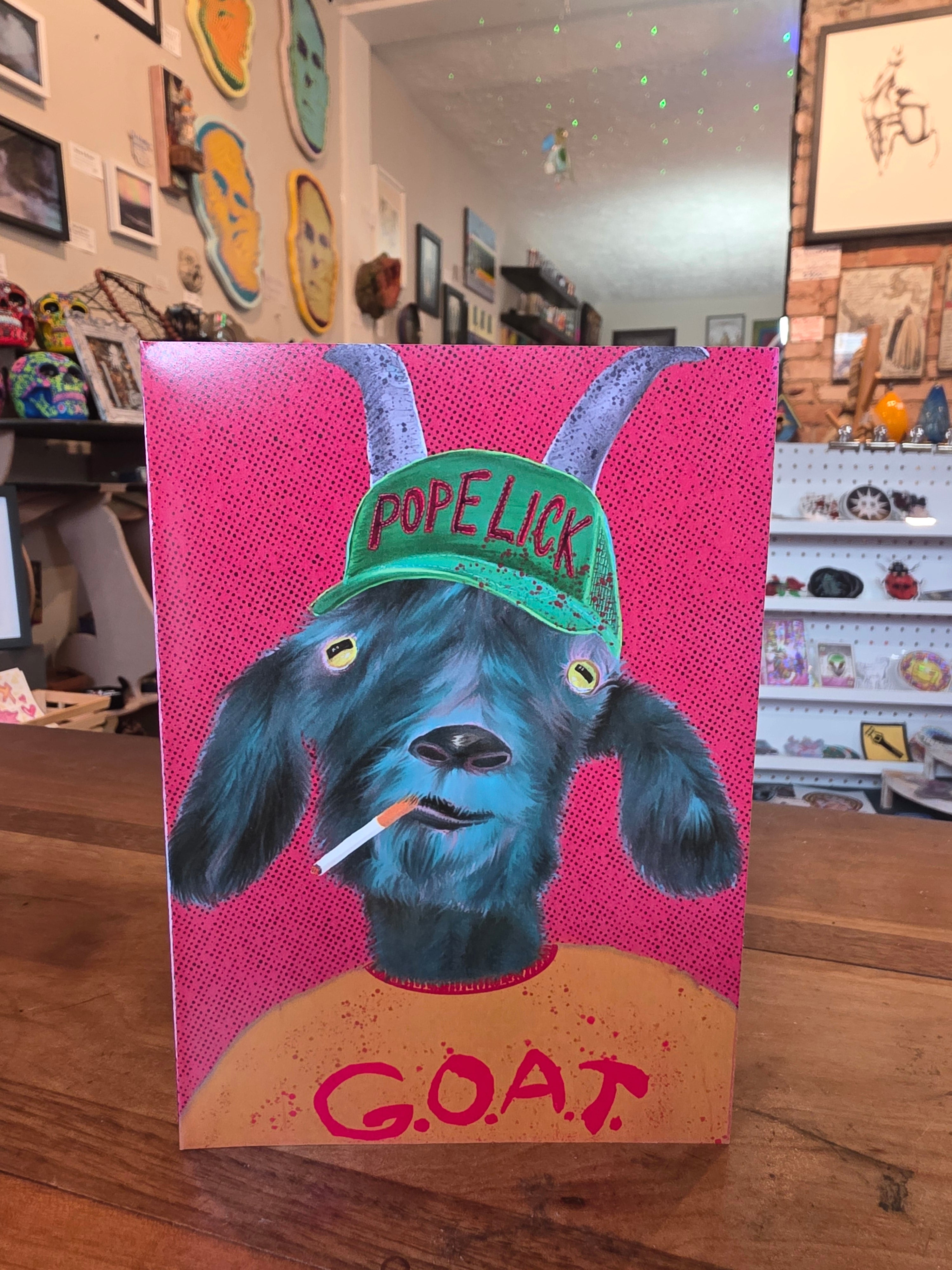Pope Lick Monster "You're the Goat" Greeting Card & Envelope by Jae Grady